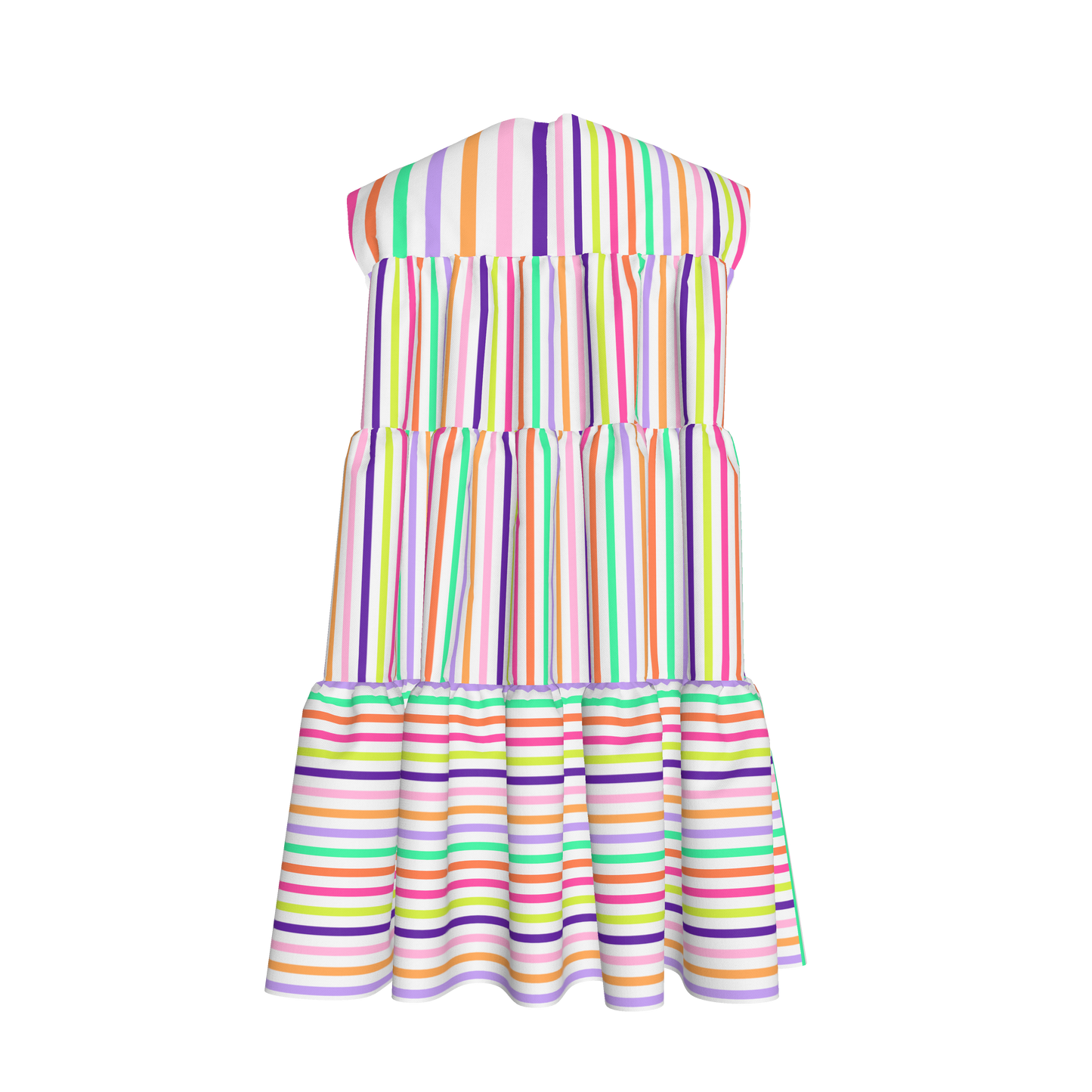 Cute Lines Ruffled Dress