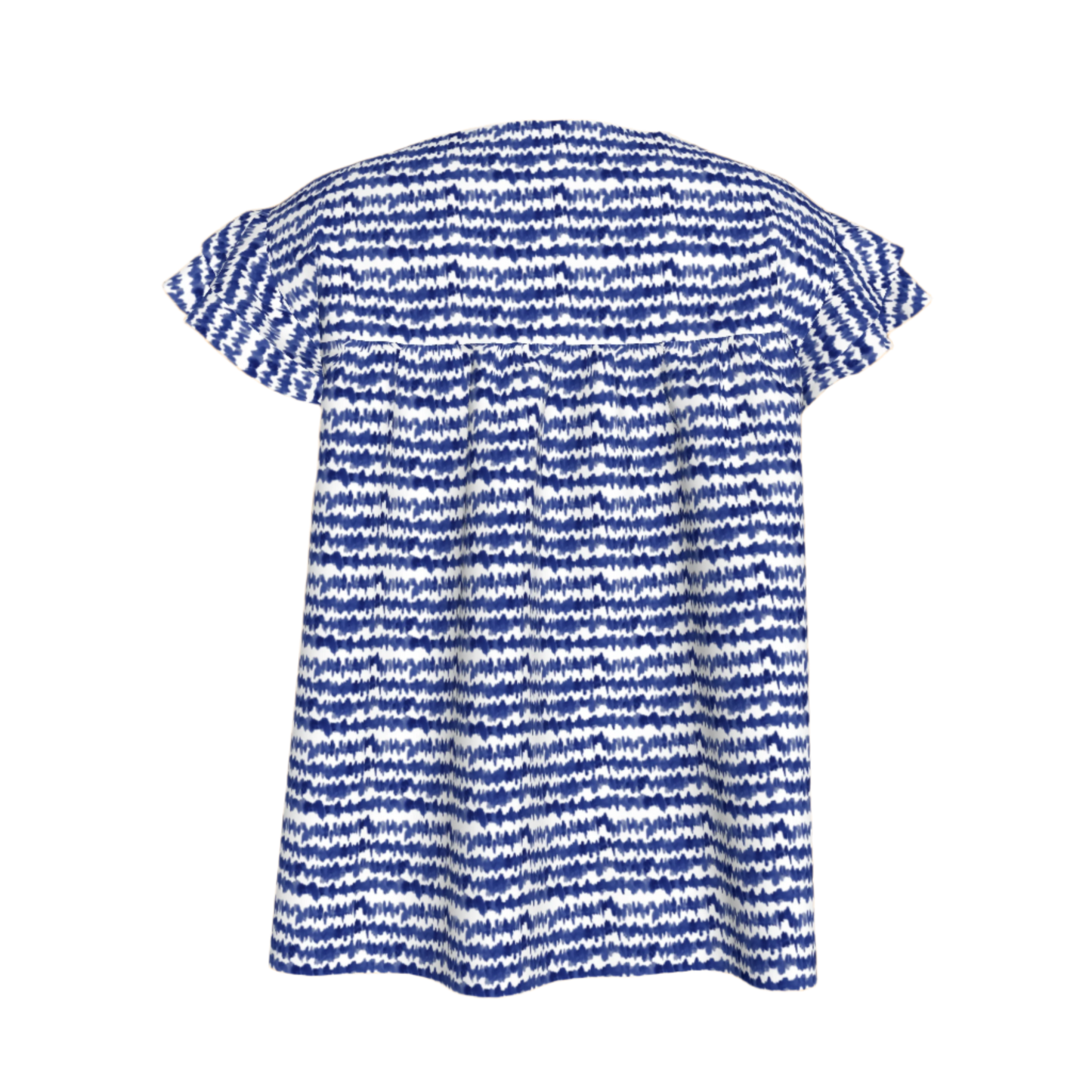 Kid's Ruffled Sleeve Top in Cobalt Sound