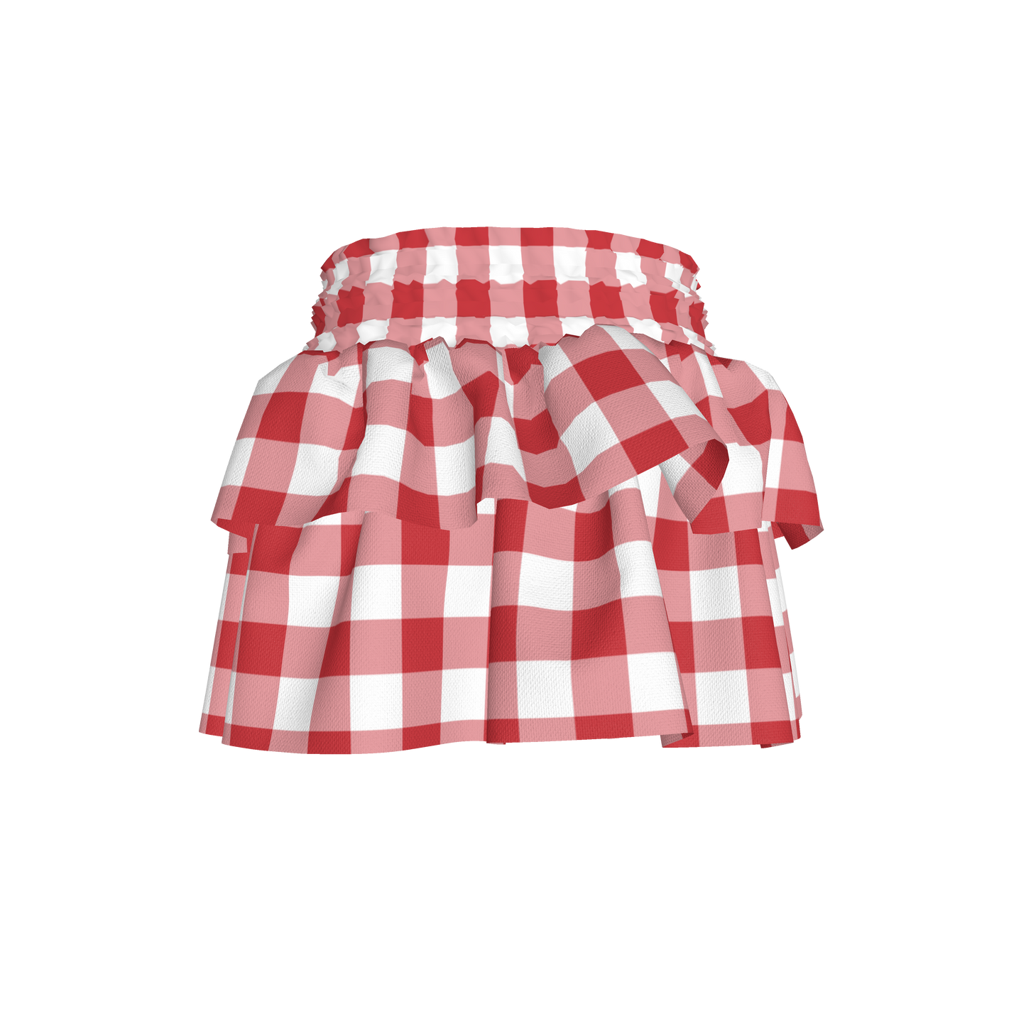 Smocked Ruffle Skirt in Red Gingham