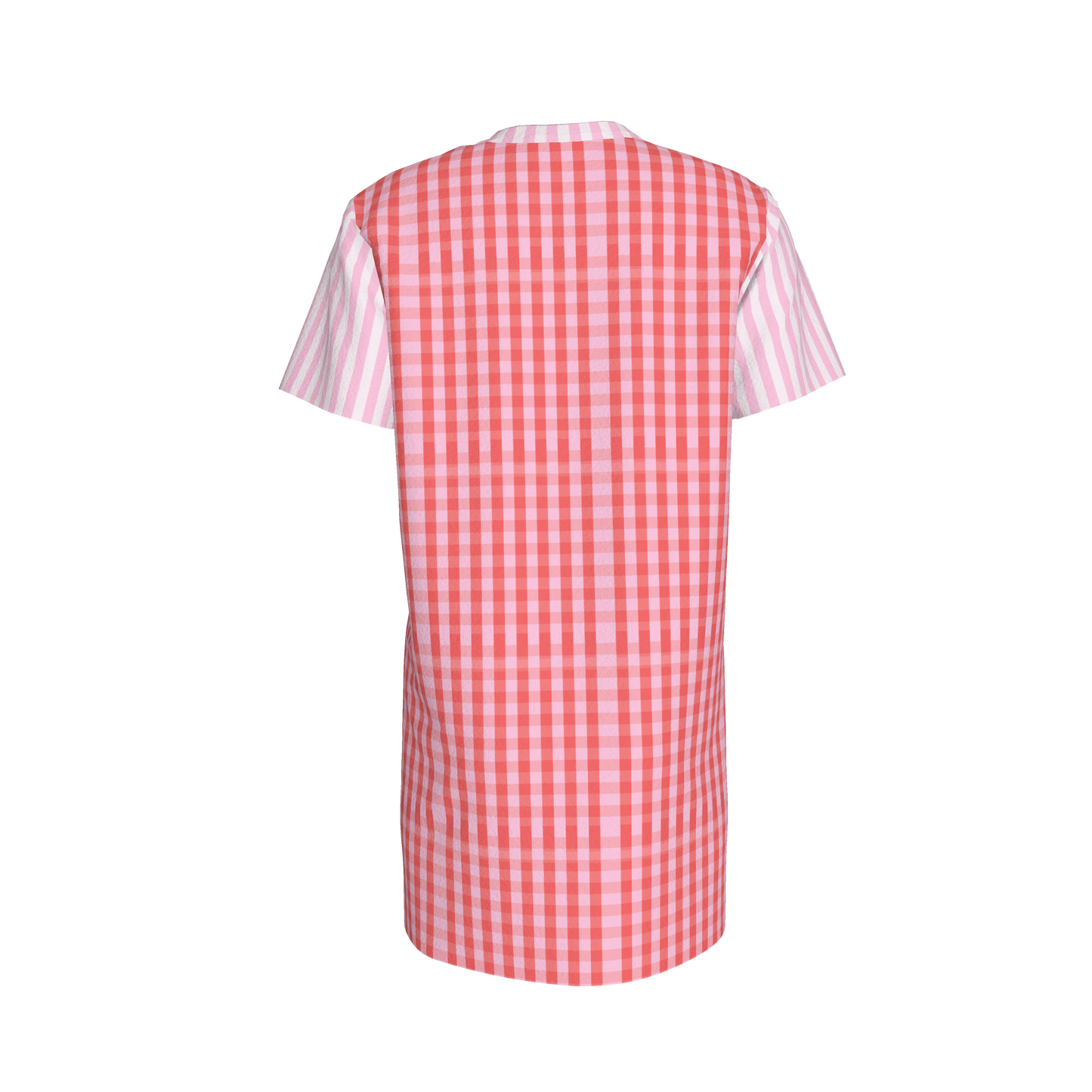 Pink Gingham Shirt Dress