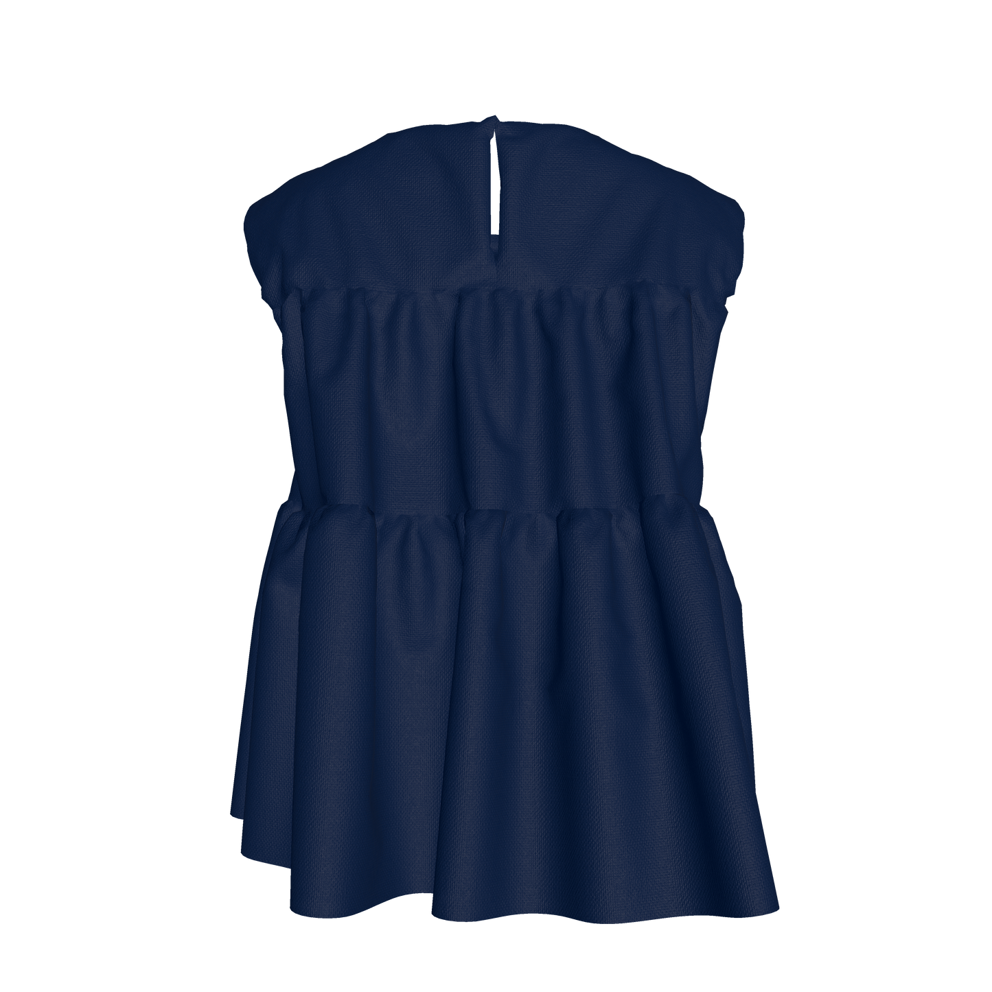 Sleeveless Ruffle Top in Solid Navy