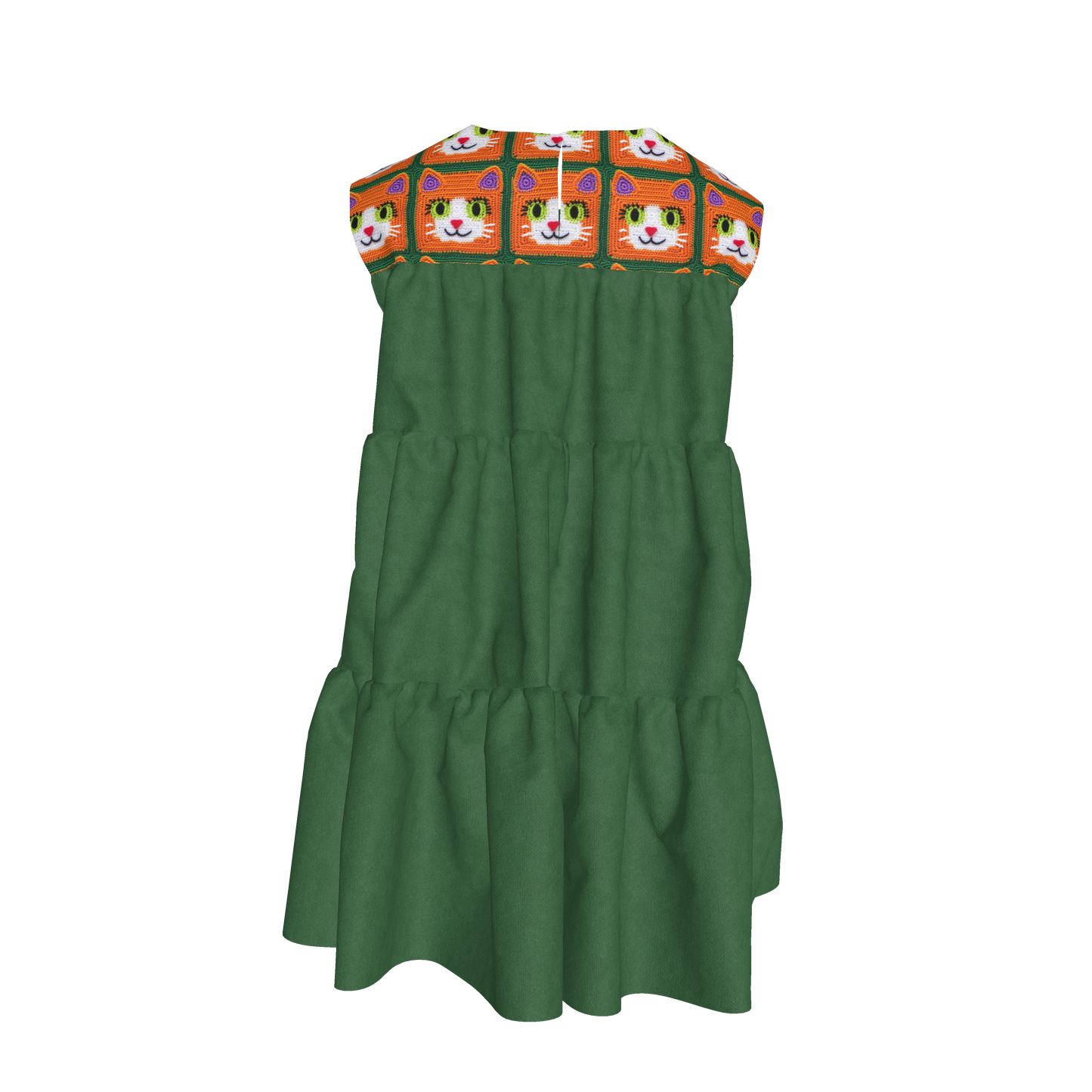Cat Crochet Dress in Forest