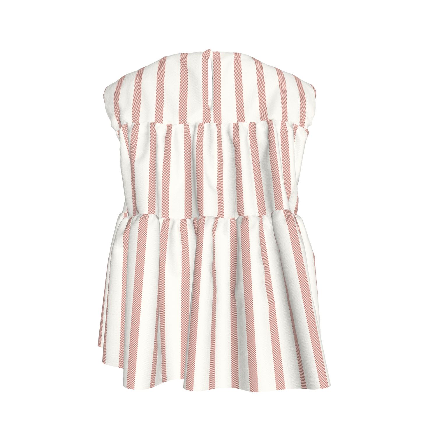 Red Stripes Ruffle Top