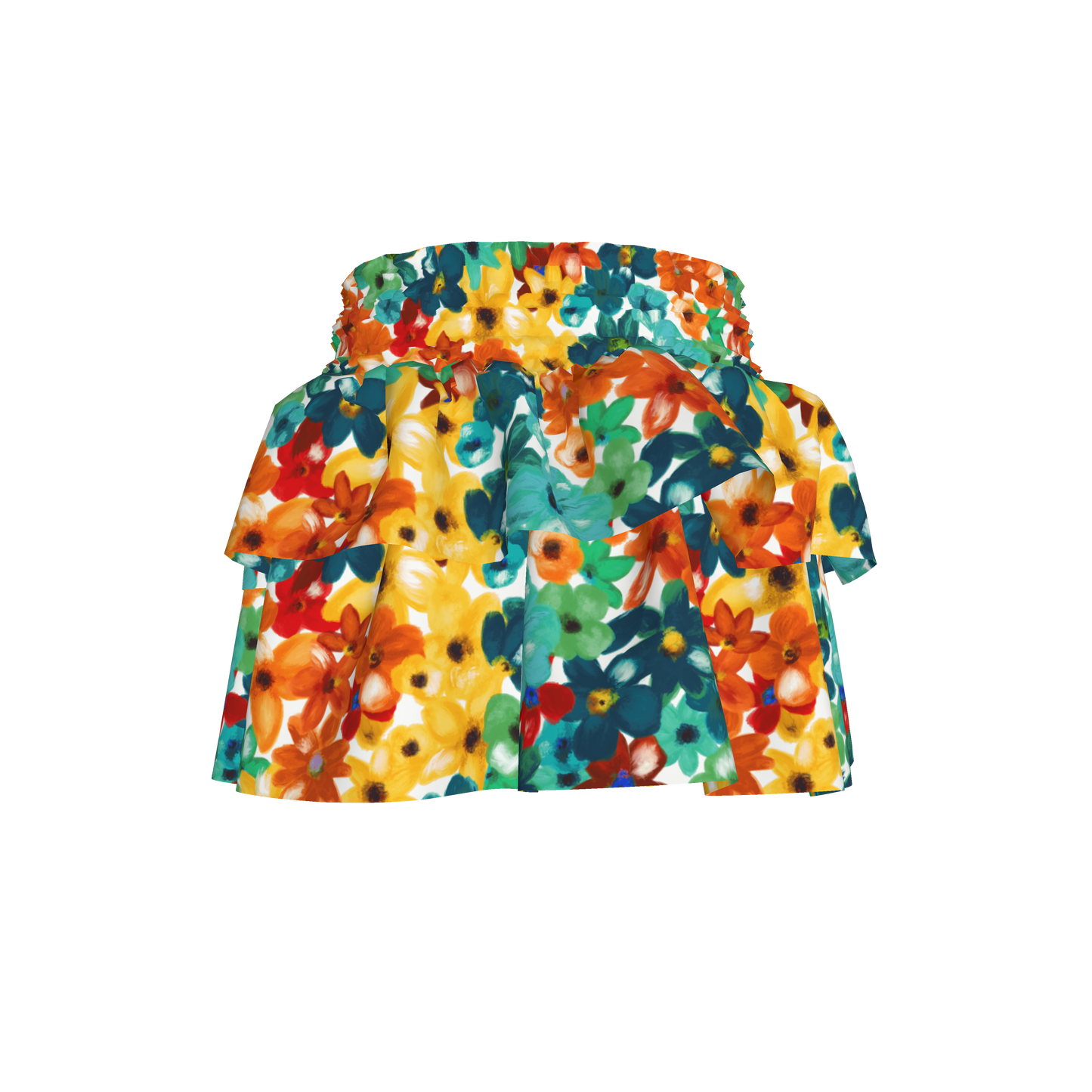Kid's Smocked Ruffle Skirt in Fleur de Esti