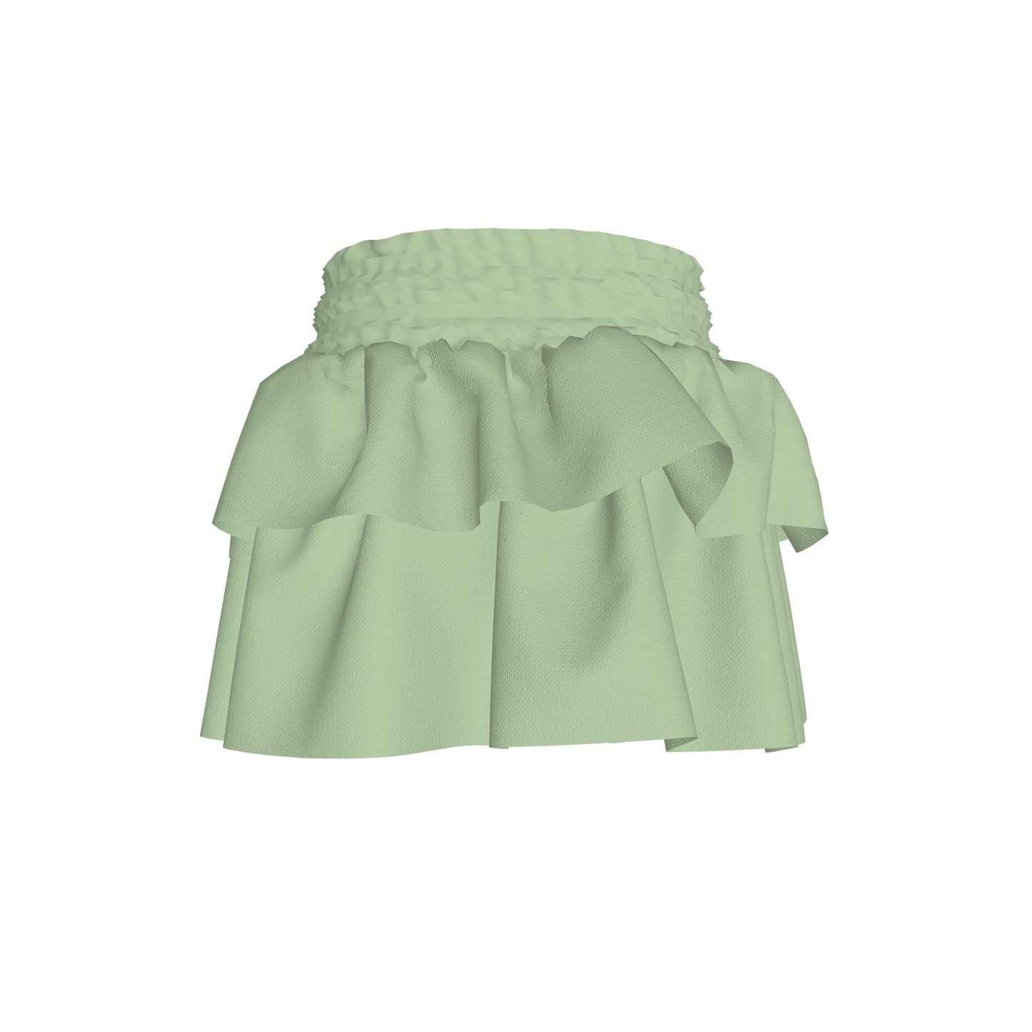 Smocked Ruffle Skirt in Solid Pastel Green