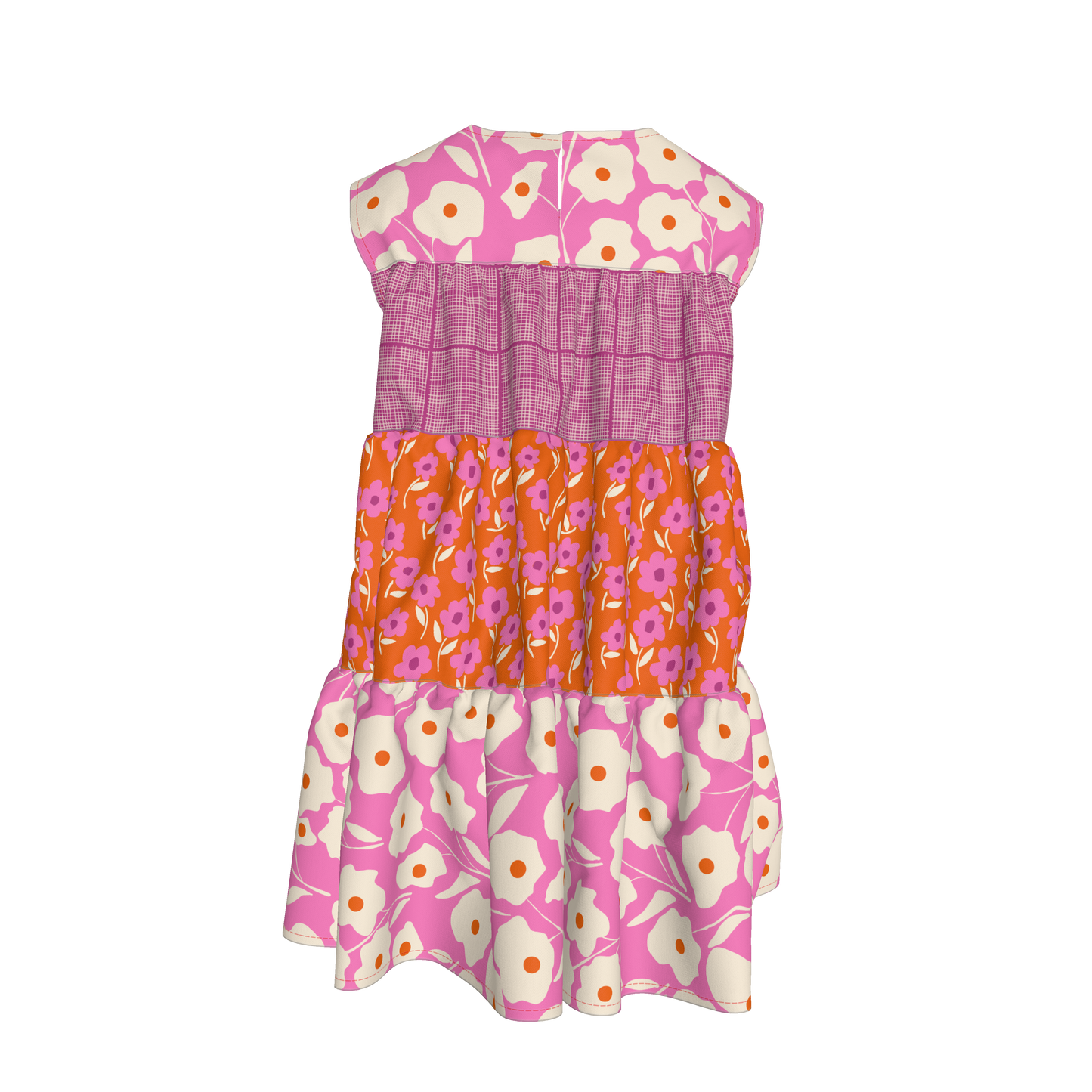 Pink Ruffle Dress with Lining