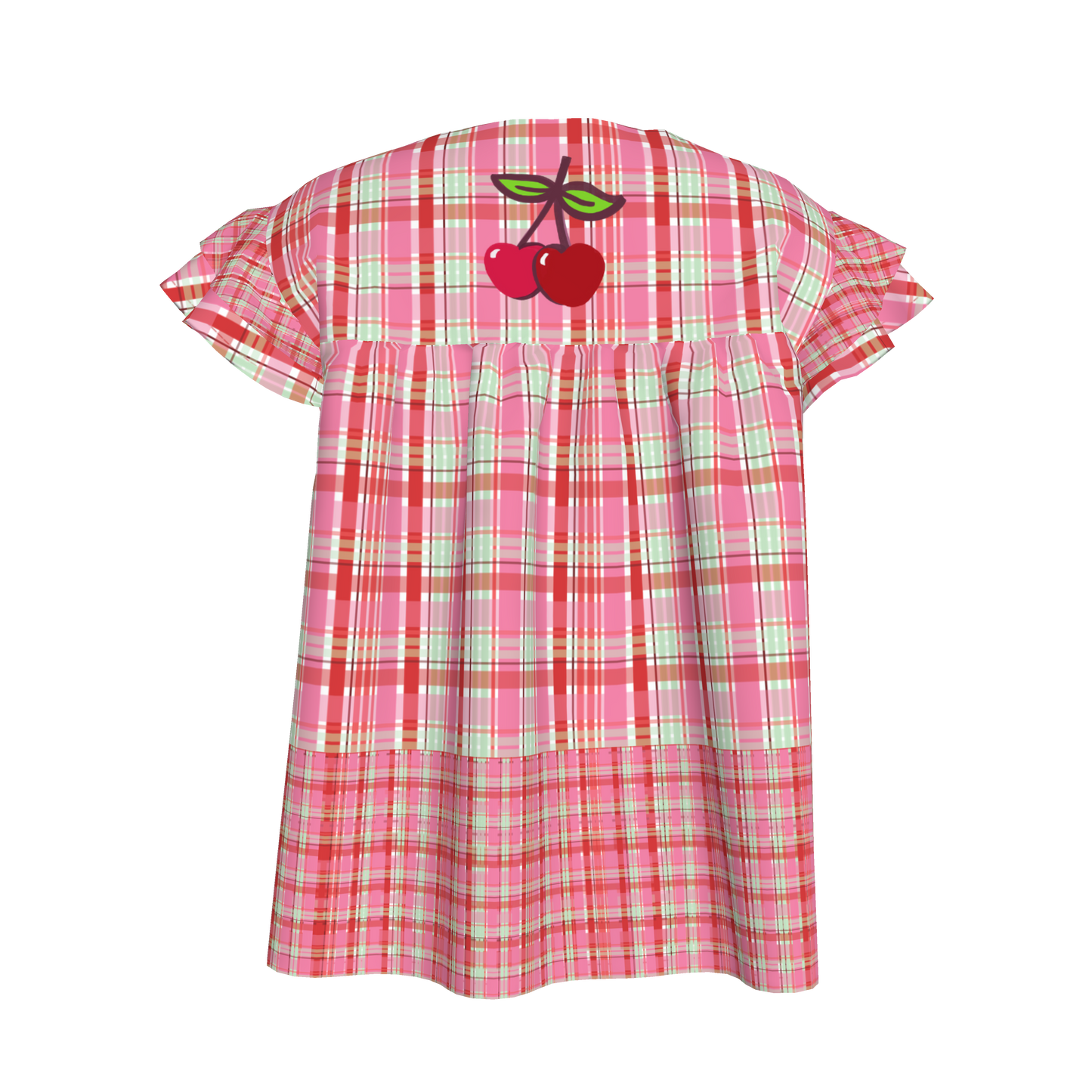 Cherry Soda Ruffled Sleeve Top