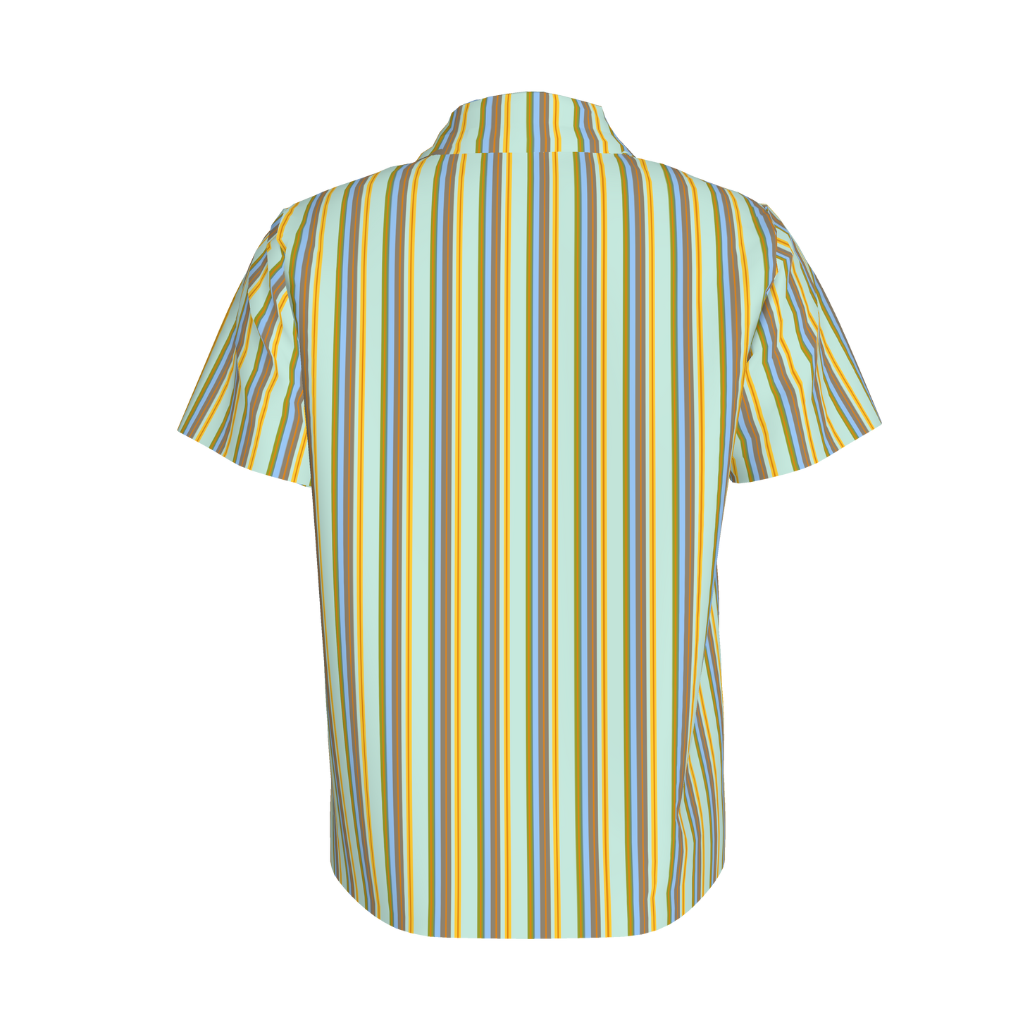 Kid's Polo in Stripes Light Blue & Orange in Organic Cotton Pique