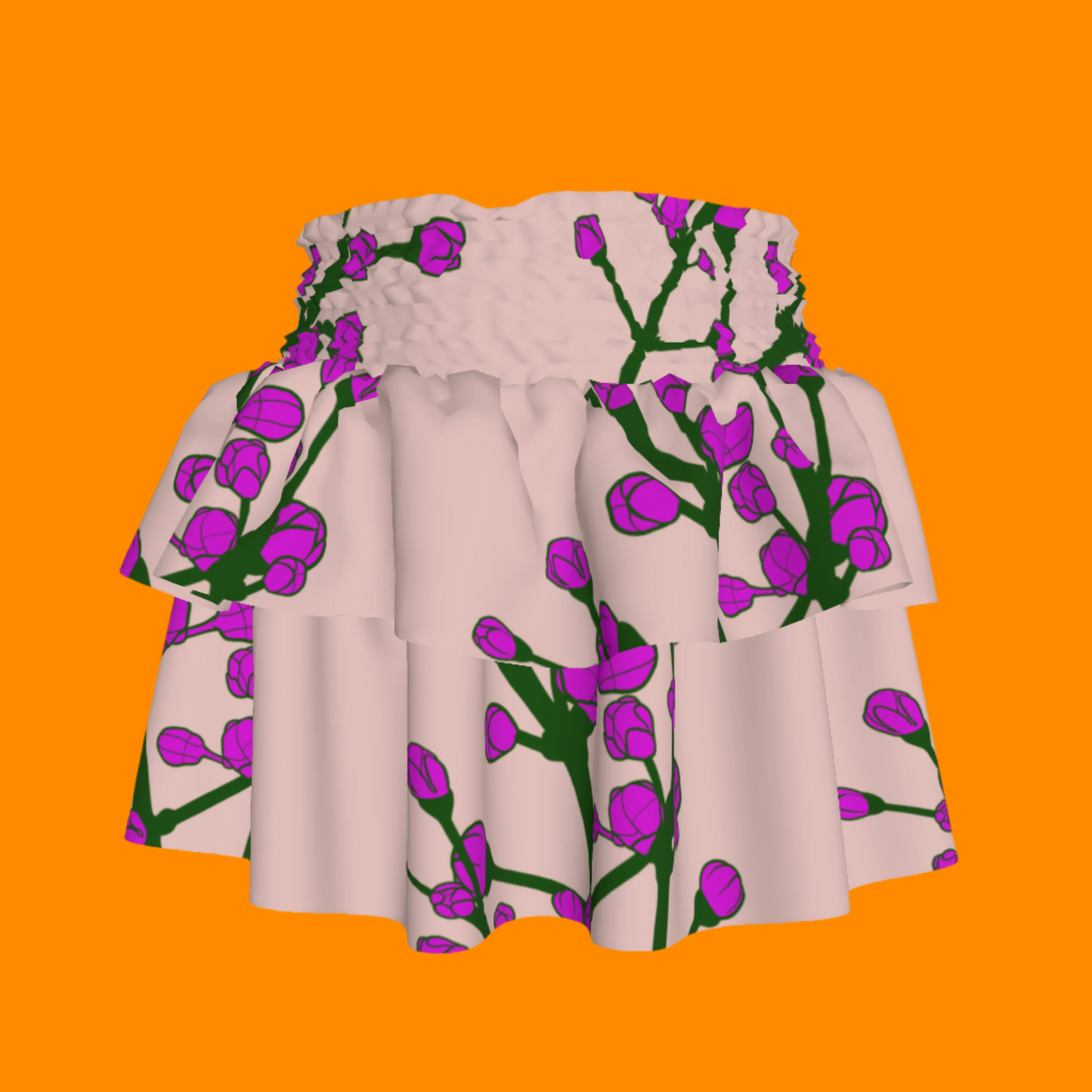 Floral Lilac Ruffle Skirt