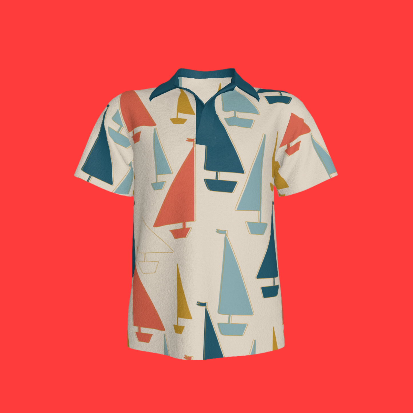 Cream Sailboats Polo