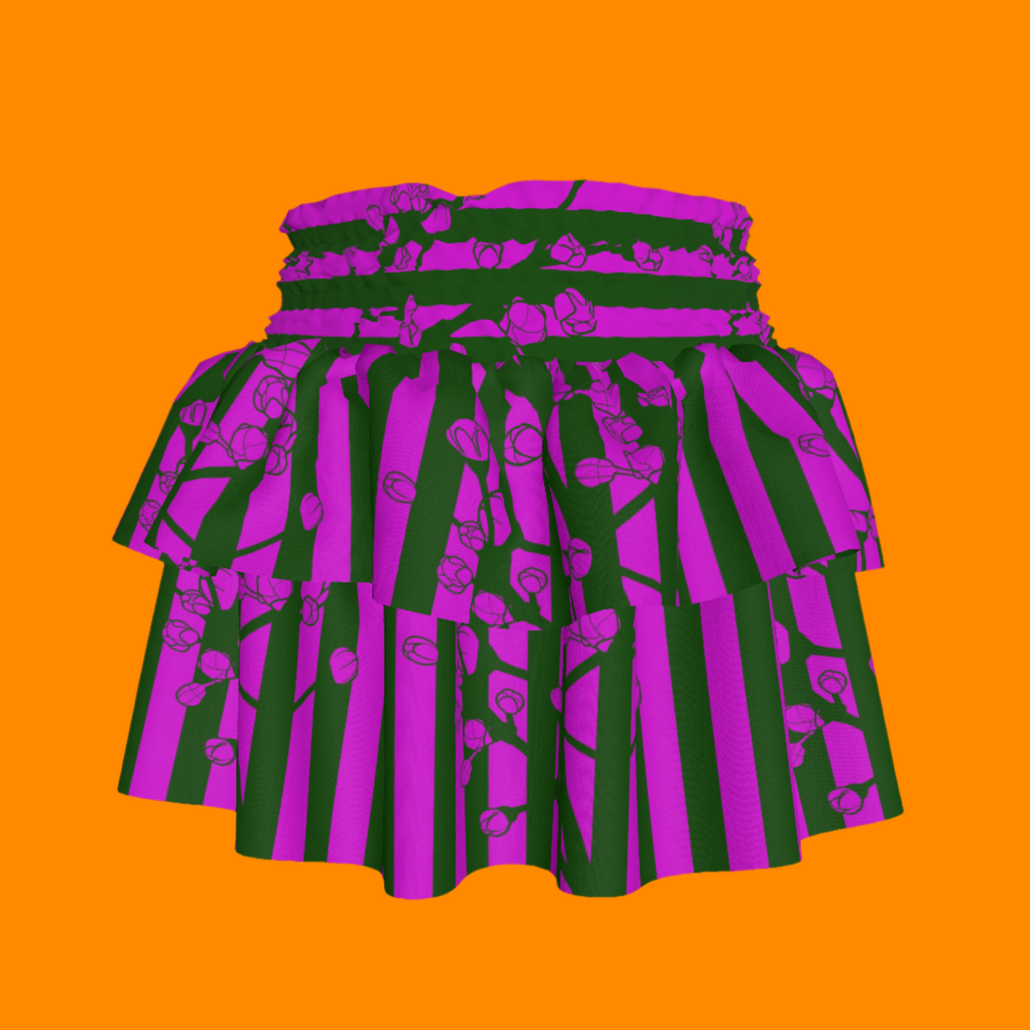 Floral Smocked Ruffle Skirt
