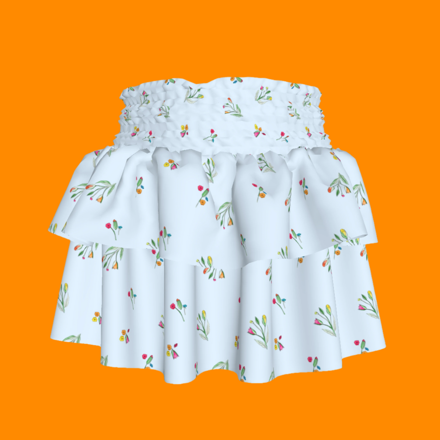 Kid's Smocked Ruffle Skirt in Sky Blue