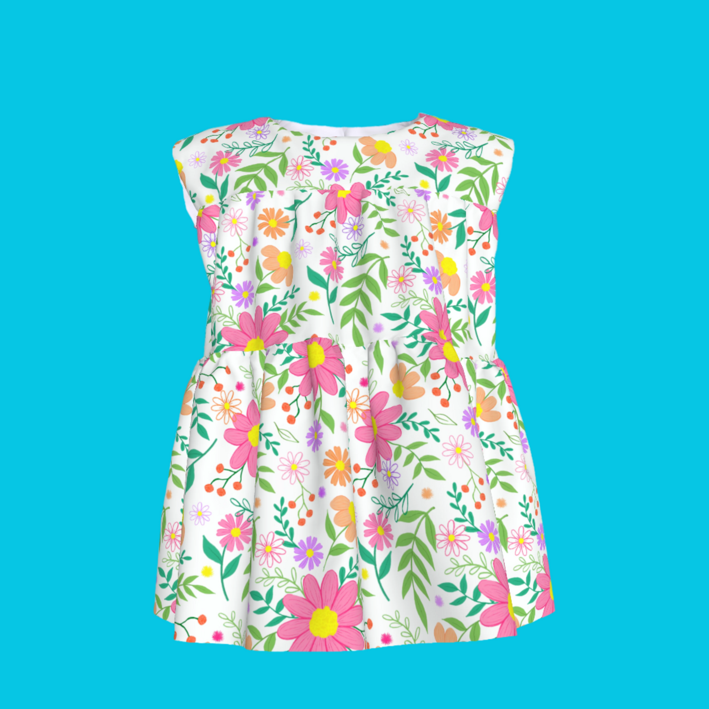 Bright Floral Ruffled Top