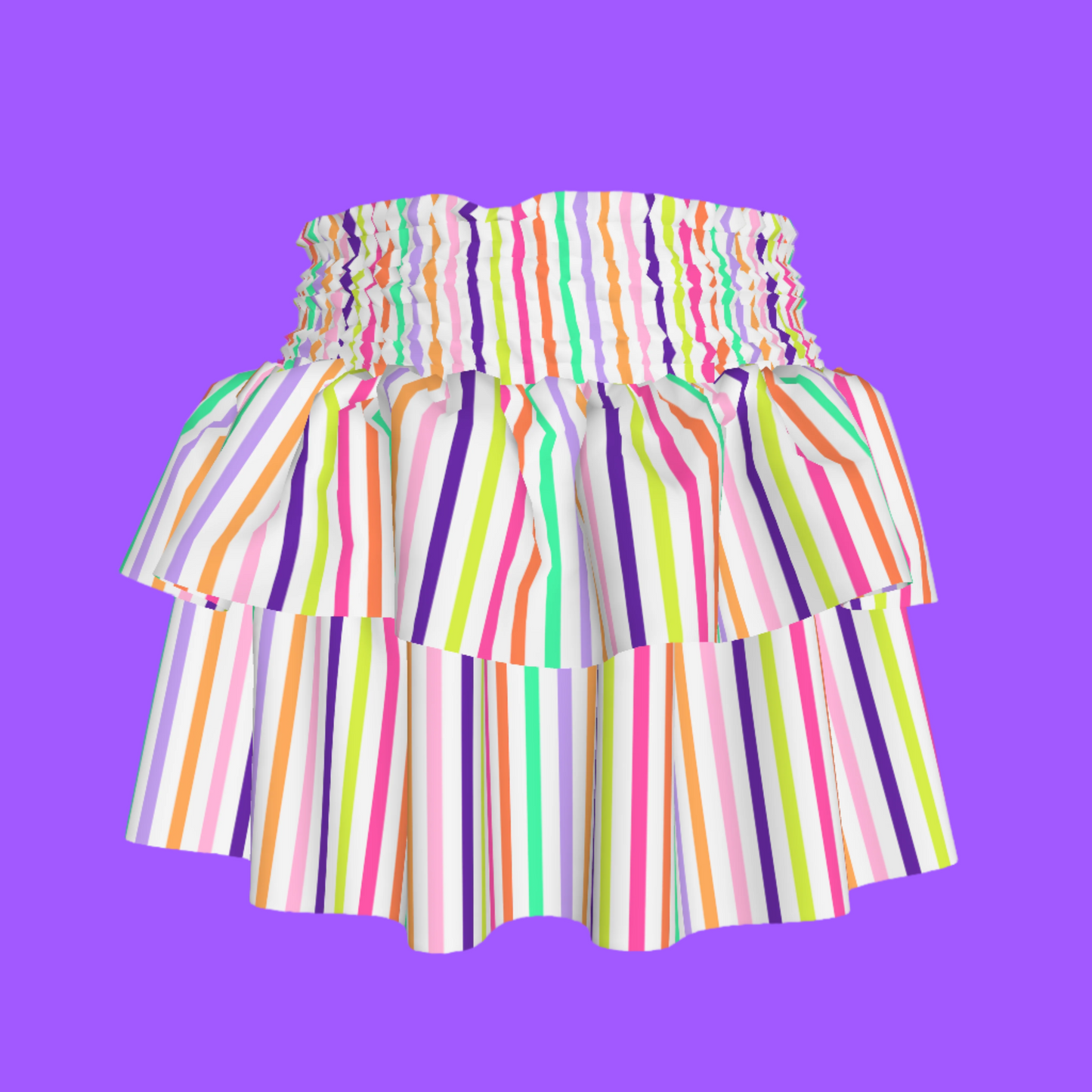 Cute Lines Ruffled Skirt