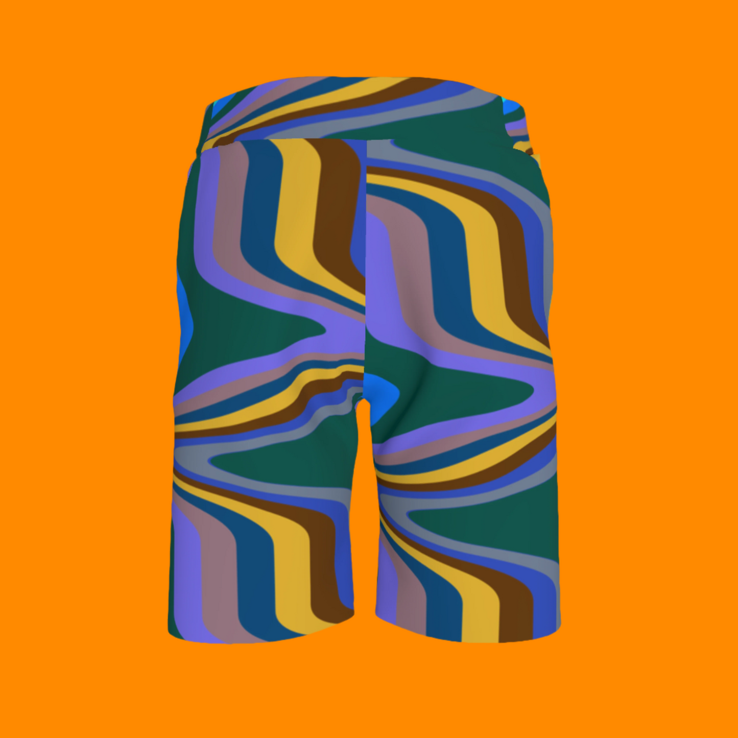 Kid's Knit Shorts in Fun Retro Blue in Organic Cotton Pique