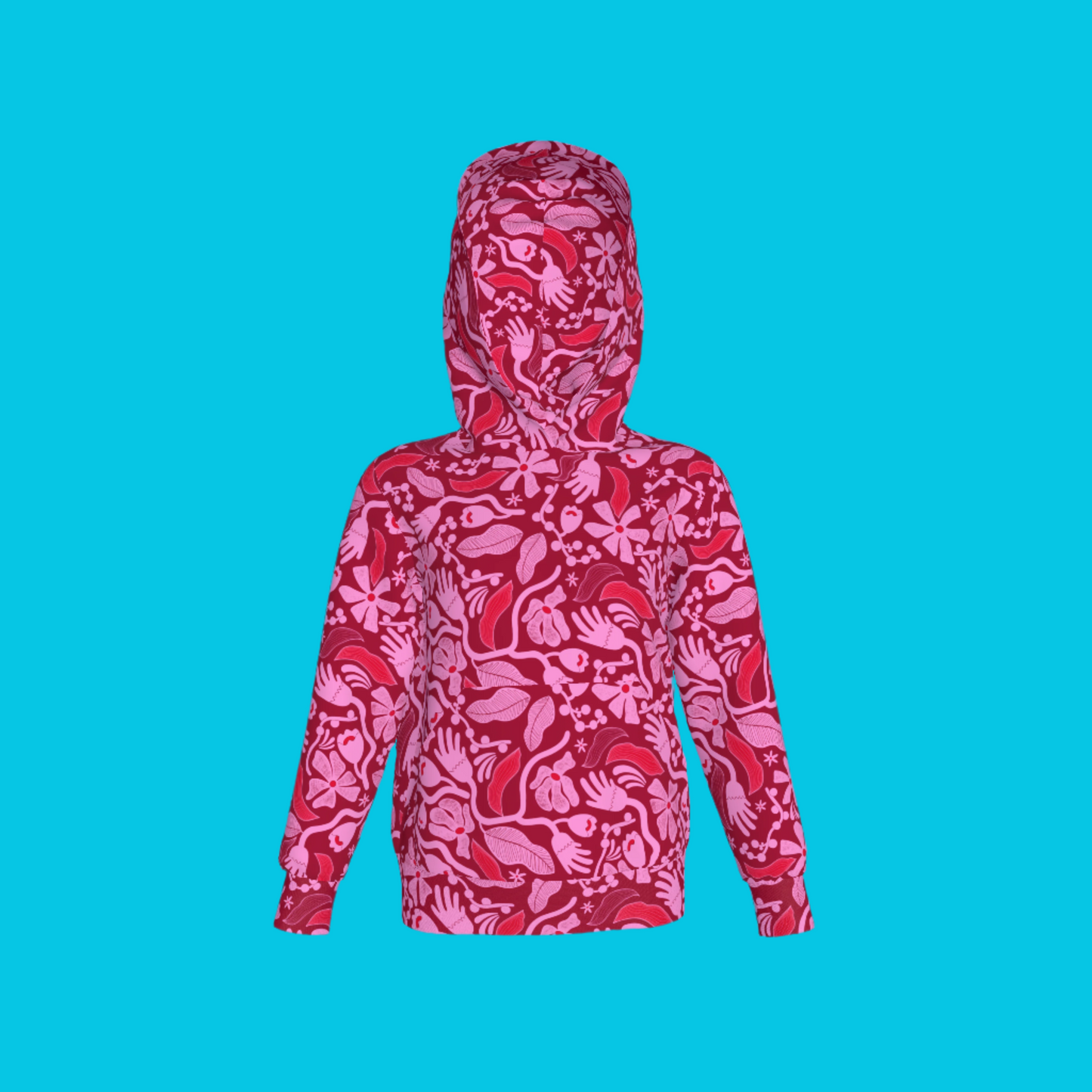 Magenta Flower Hoodie
