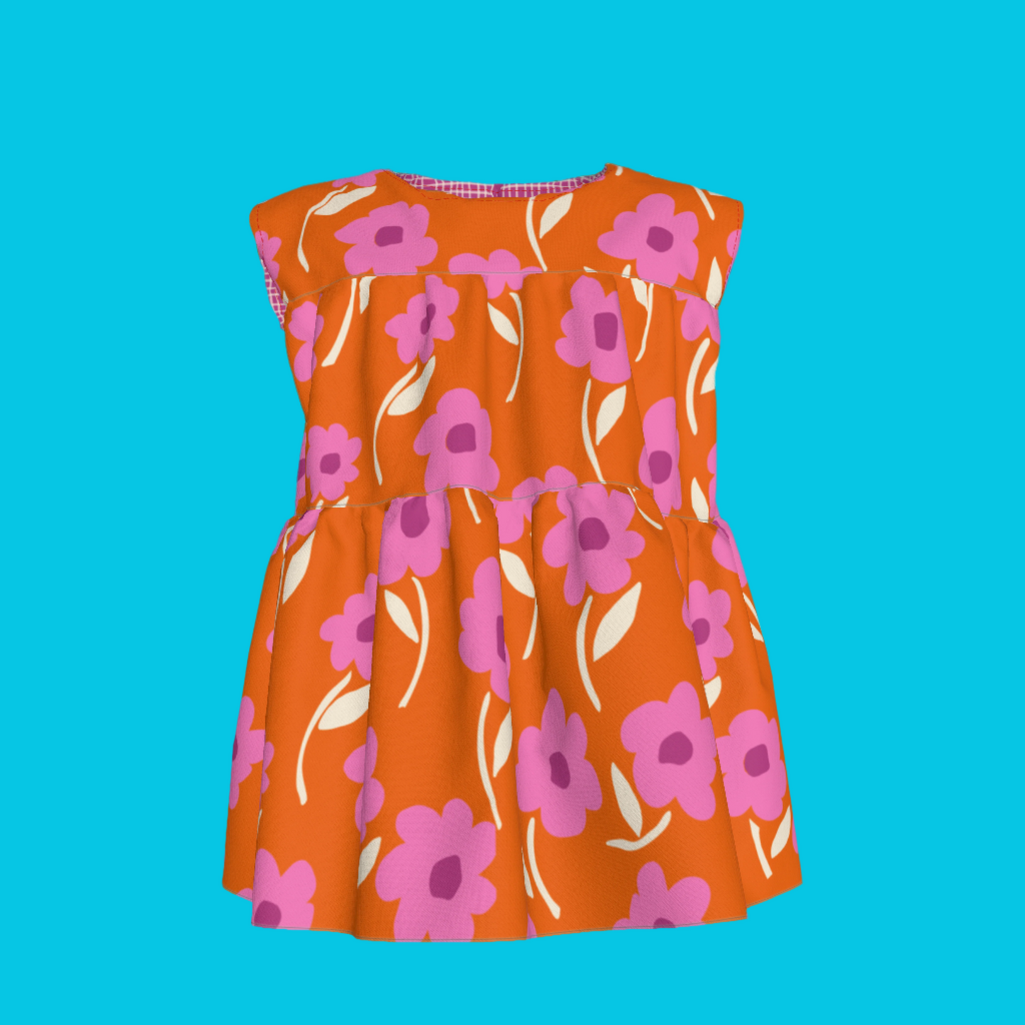 Orange Sleeveless Ruffle Top