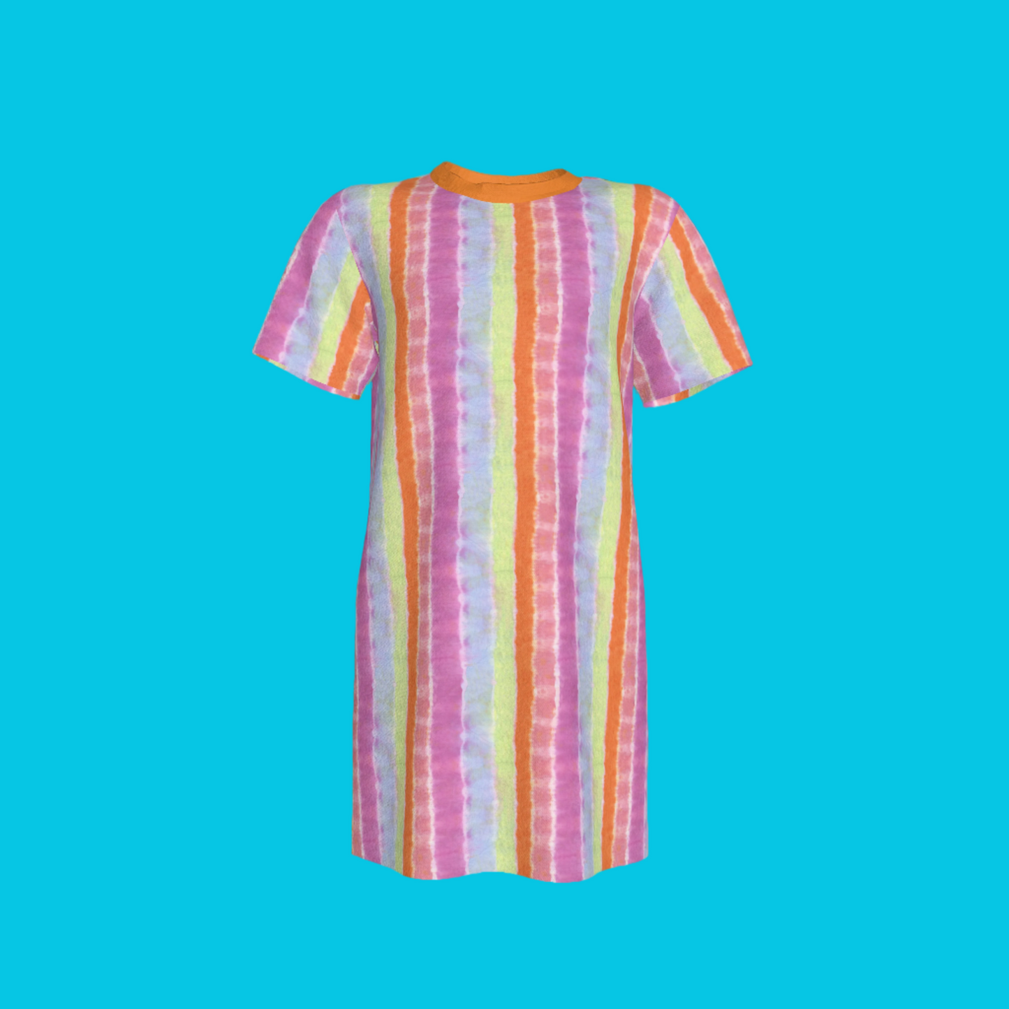 Rainbow Tie-Dye Ombre T-shirt Dress