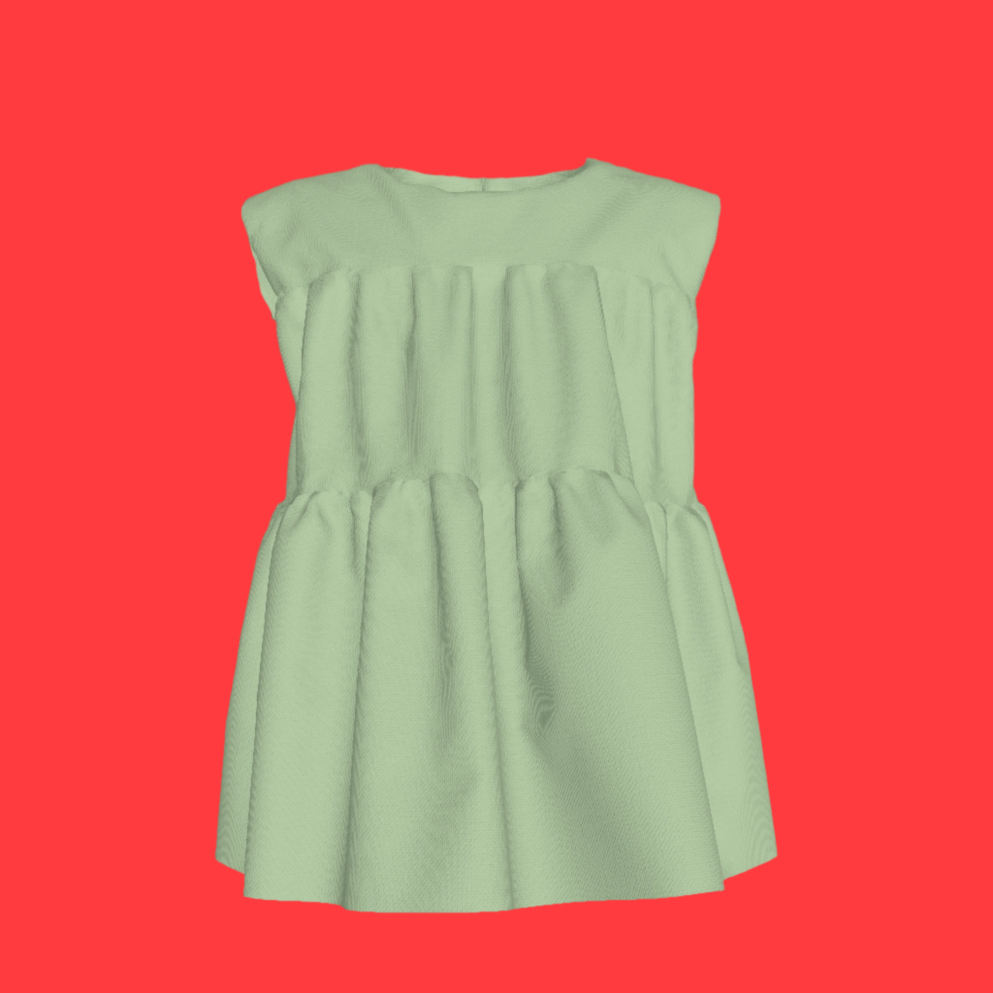 Sleeveless Ruffle Top in Solid Pastel Green