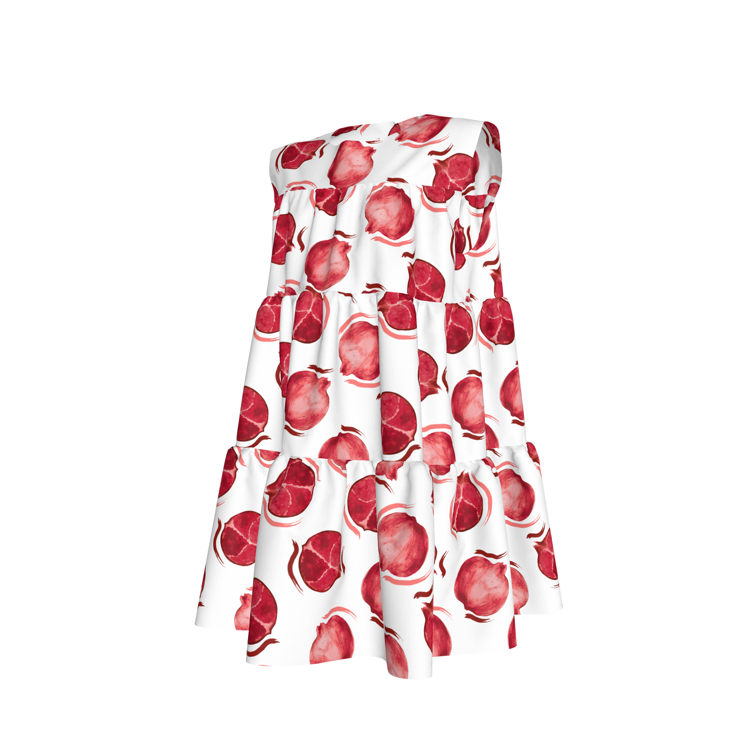 Kid's Ruffle Dress With Lining in Spring Pomegranates