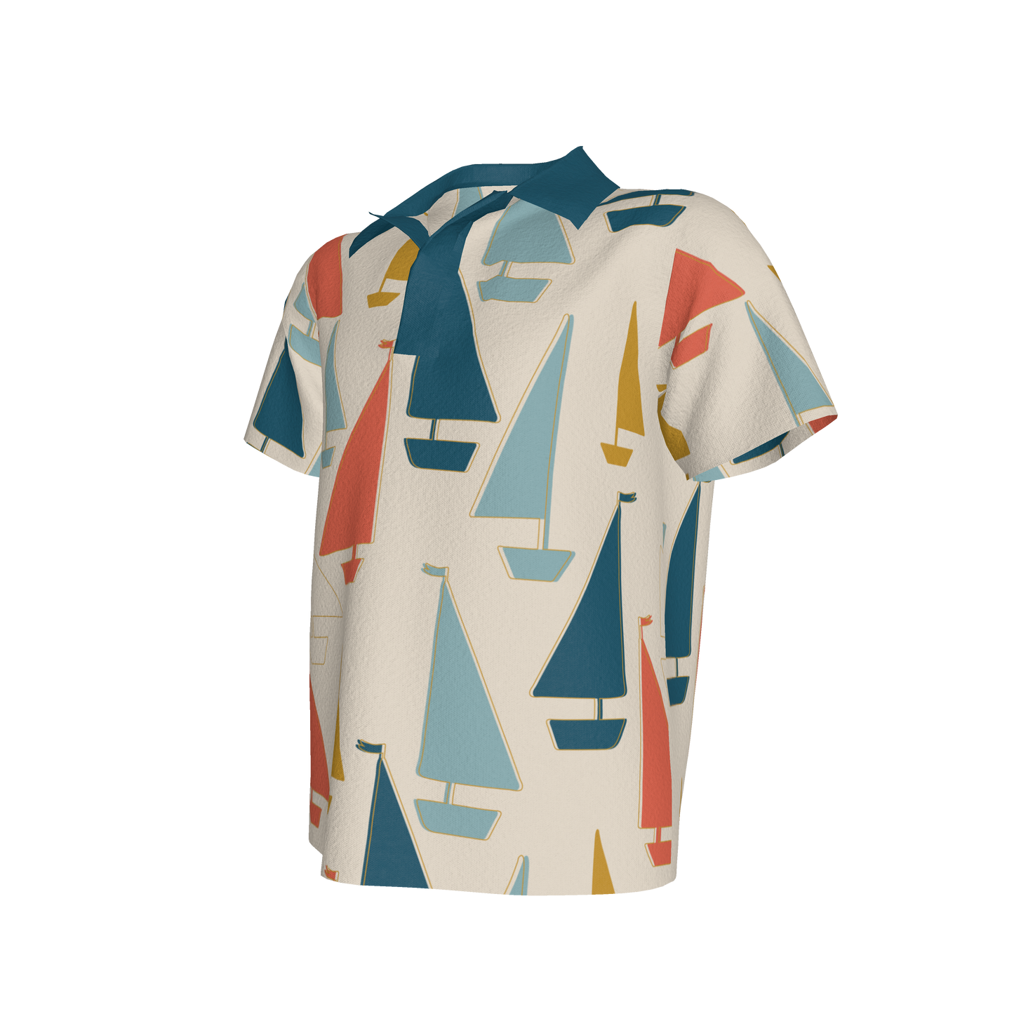 Cream Sailboats Polo