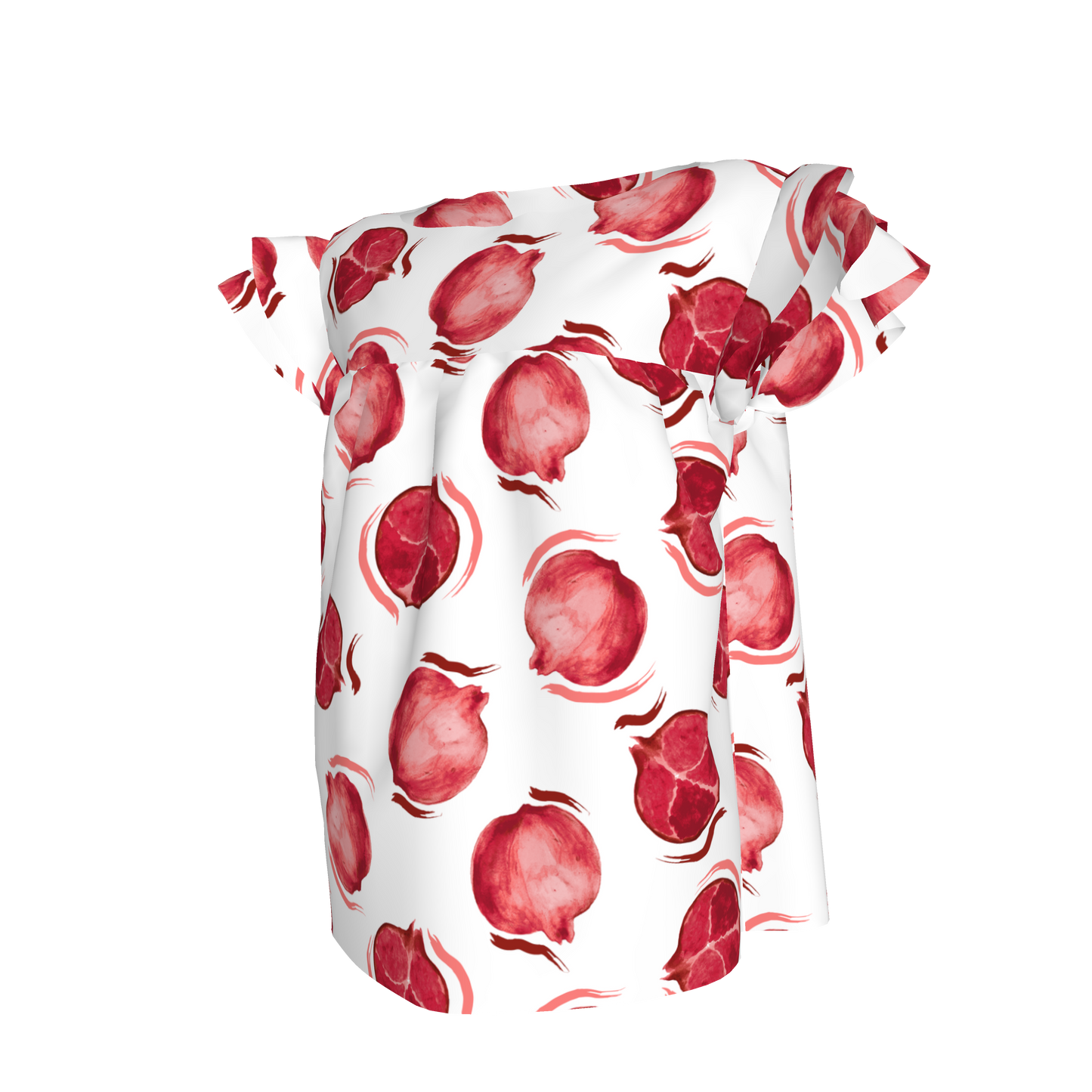 Kid's Ruffled Sleeve Top in Spring Pomegranates