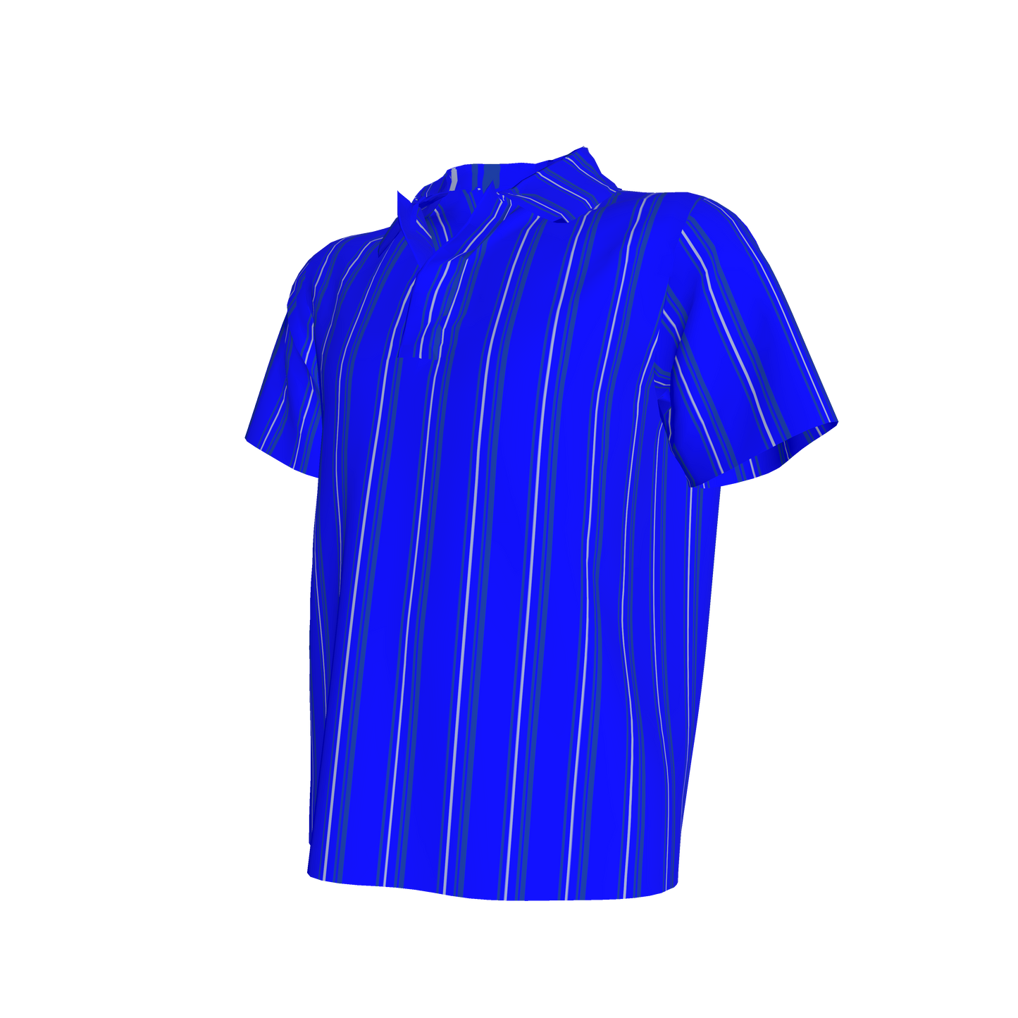 Kid's Polo in Stripes Bright Blue in Organic Cotton Pique