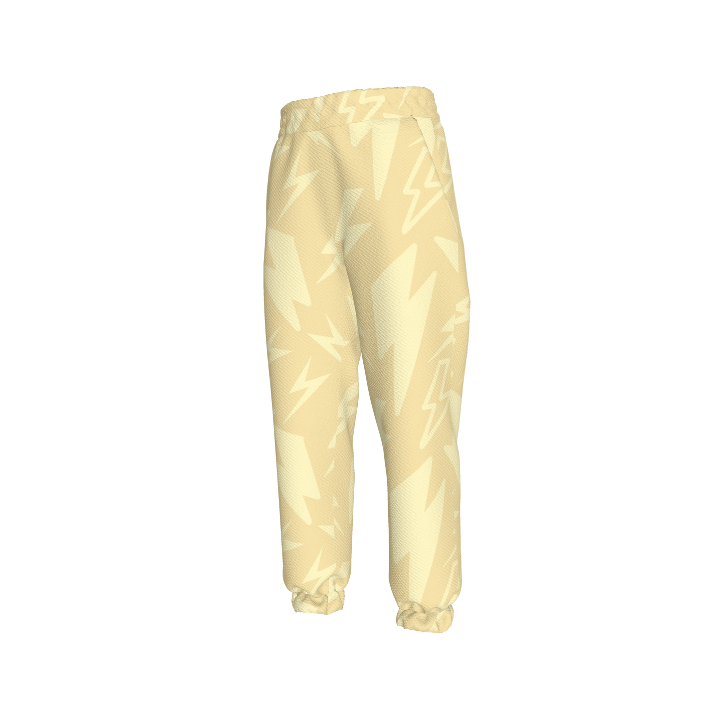 Kid's Sweatpants in Light Beige Super Thunder in Organic Cotton Spandex French Terry
