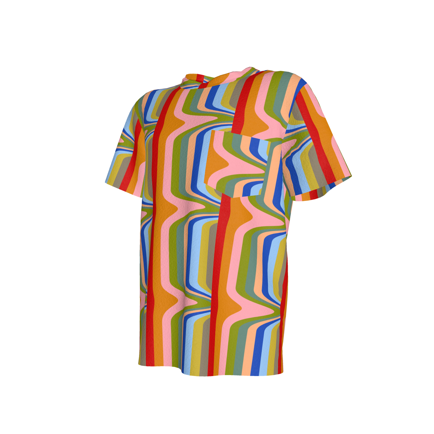 Kid's Pocket T-Shirt in Fun Retro in Cotton Spandex Lightweight Jersey
