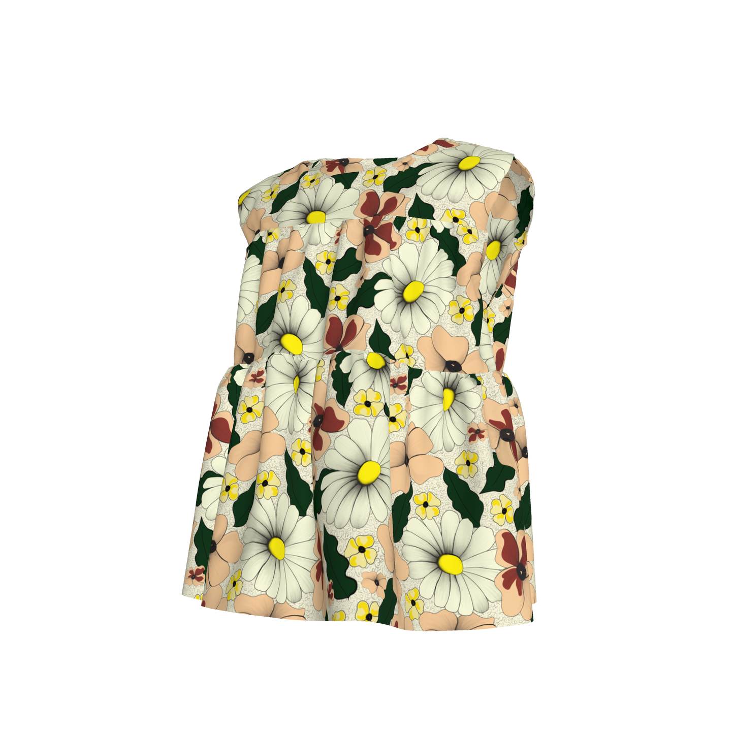 Kid's Sleeveless Ruffle Top in Ma Jong Floral