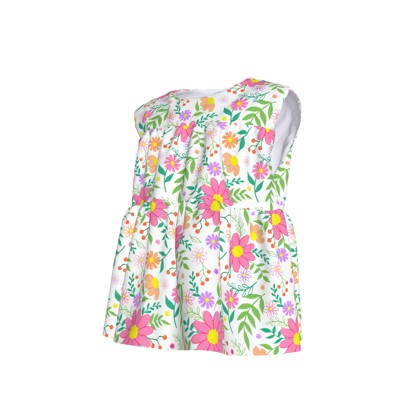 Bright Floral Ruffled Top