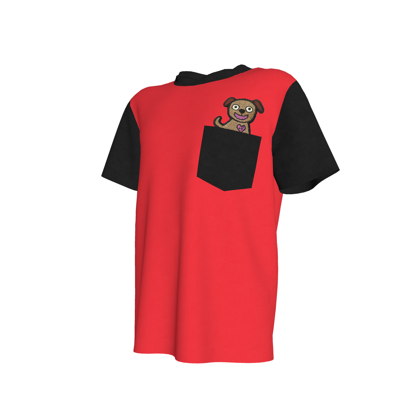 Puppy Pocket Pal Tee in Poppy