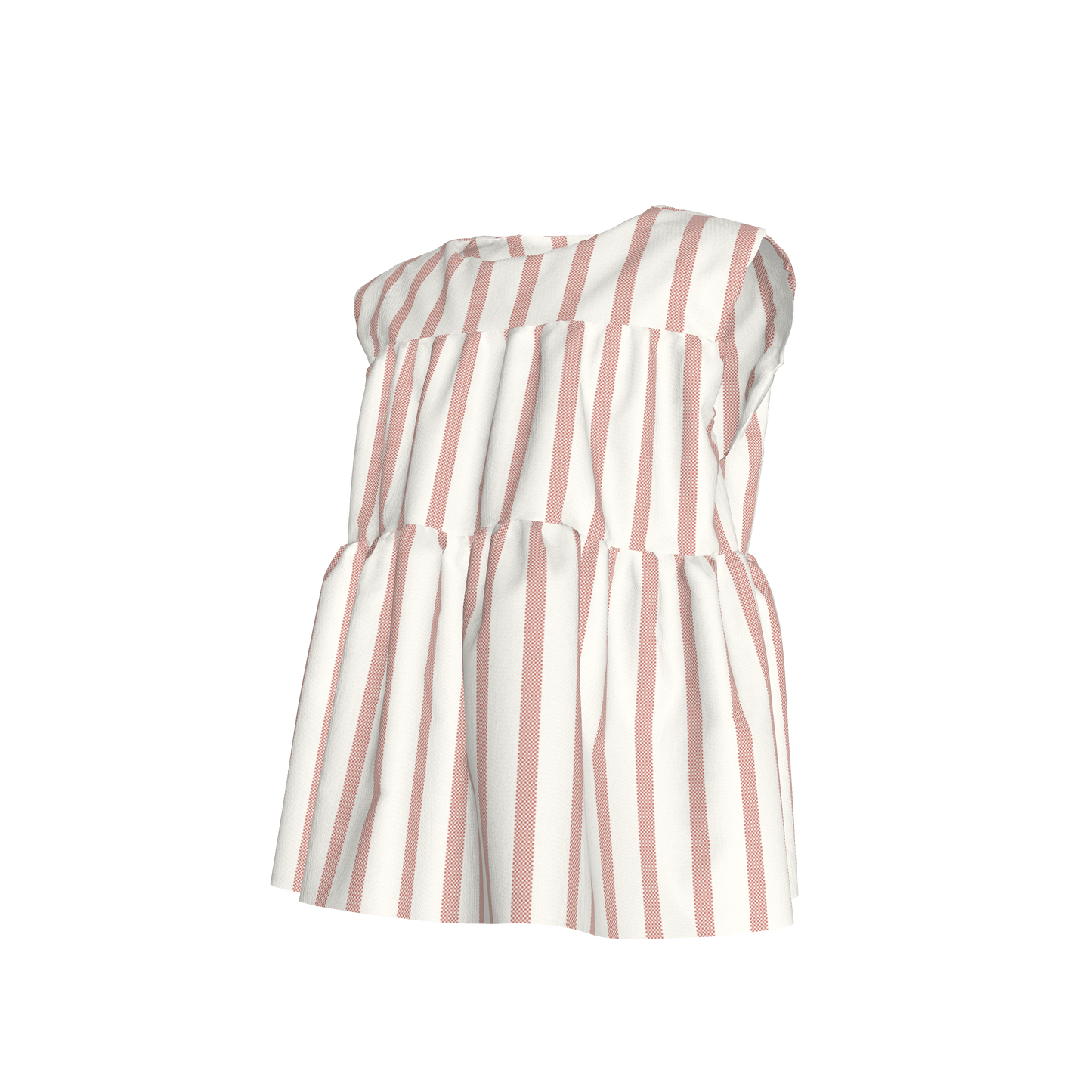 Red Stripes Ruffle Top