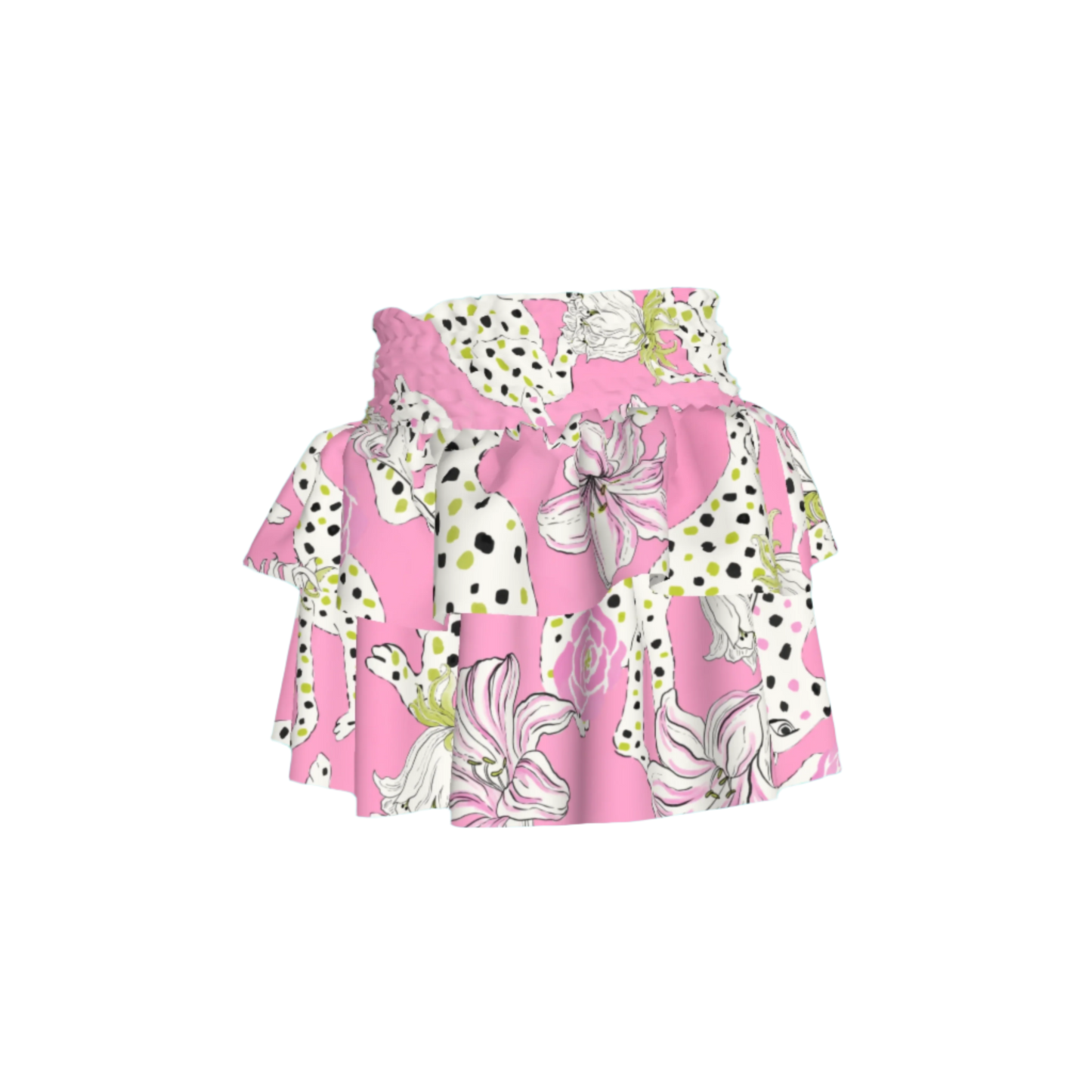 Kid's Smocked Skirt in Sketching Summer Pink