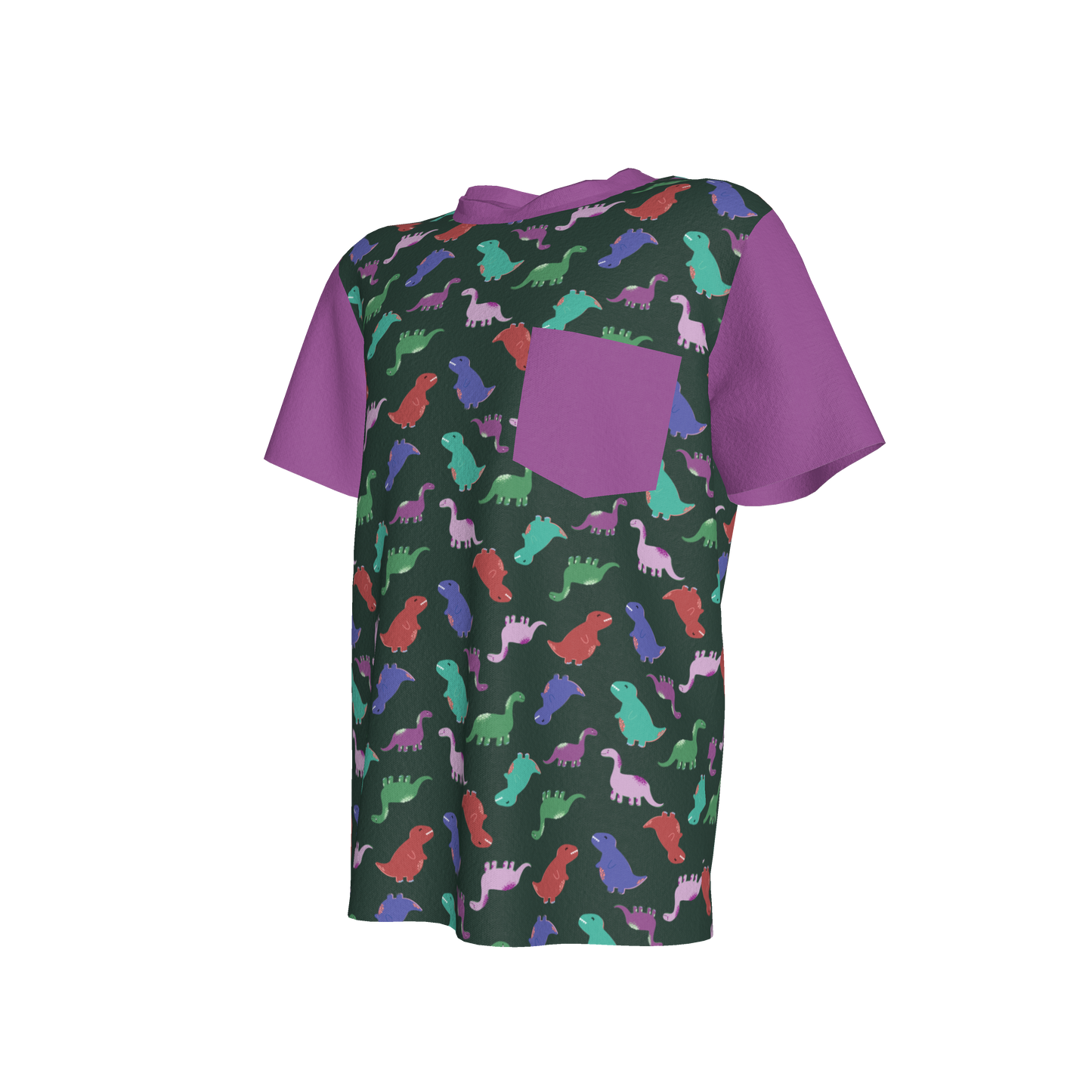 Purple Dino Party Pocket T-Shirt