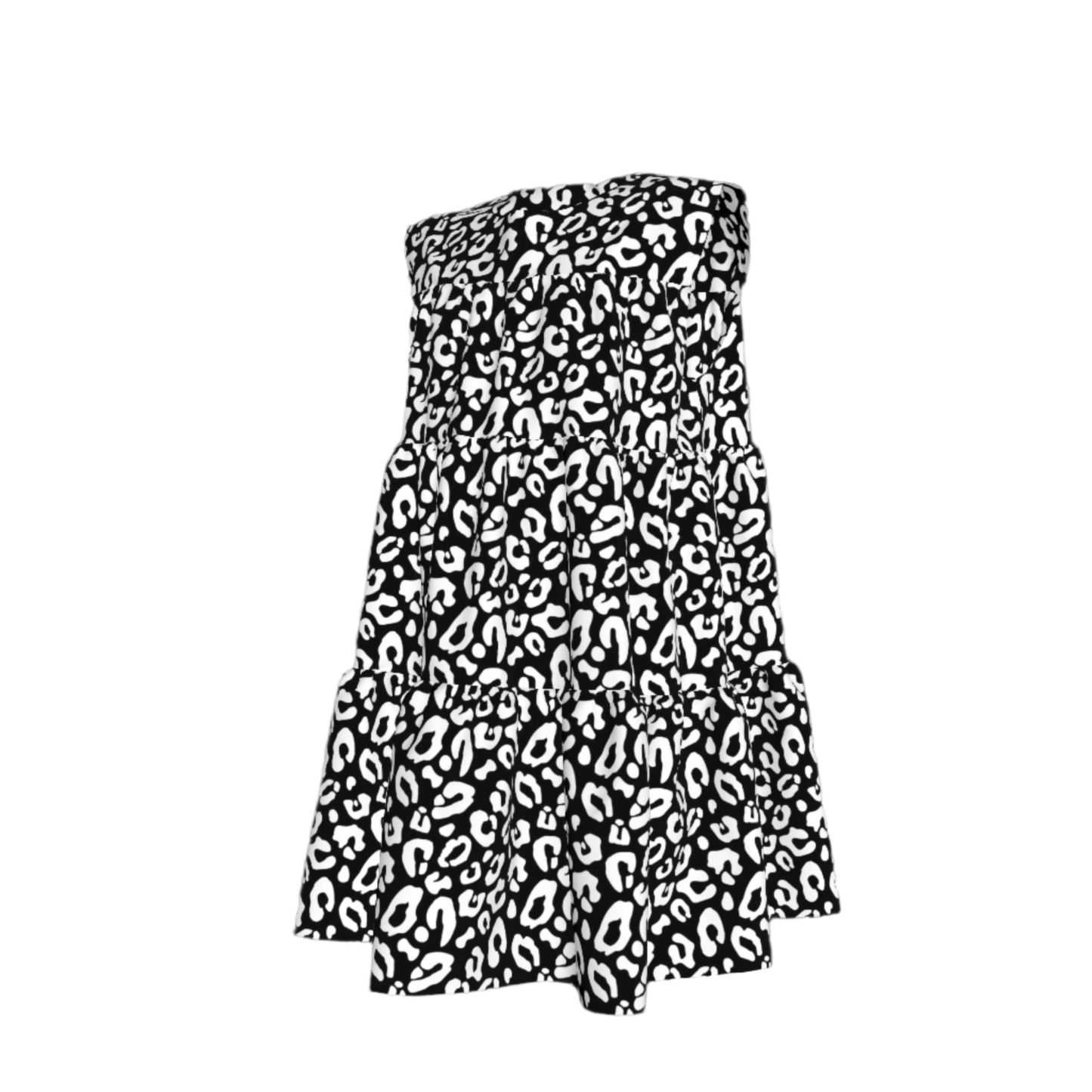 Kid's Ruffle Dress with Lining in Black Kitty Cat Dreamer