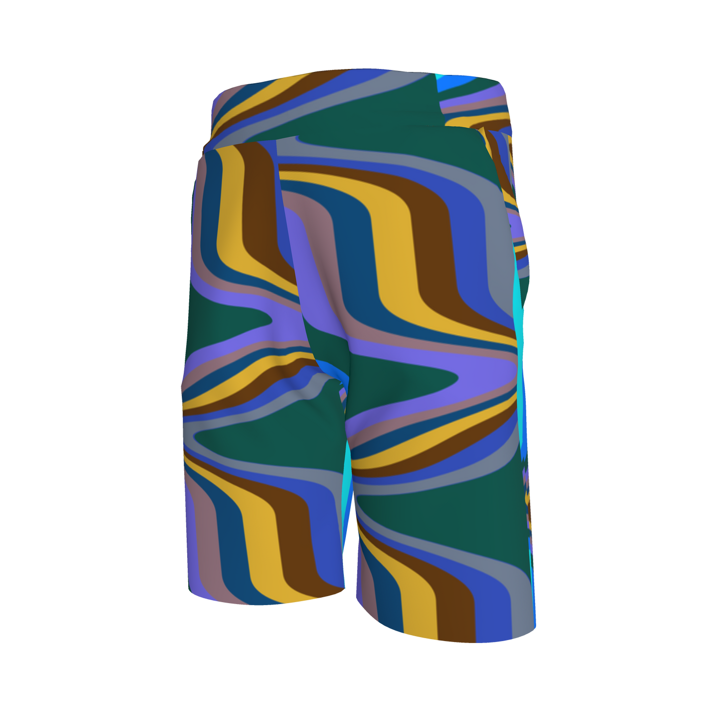 Kid's Knit Shorts in Fun Retro Blue in Organic Cotton Pique