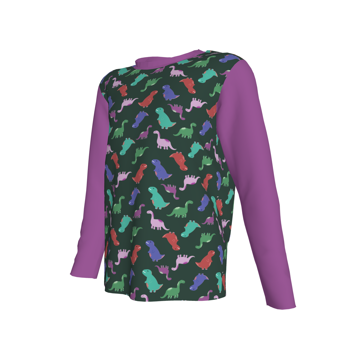 Purple Dino Party Long-Sleeve T-Shirt