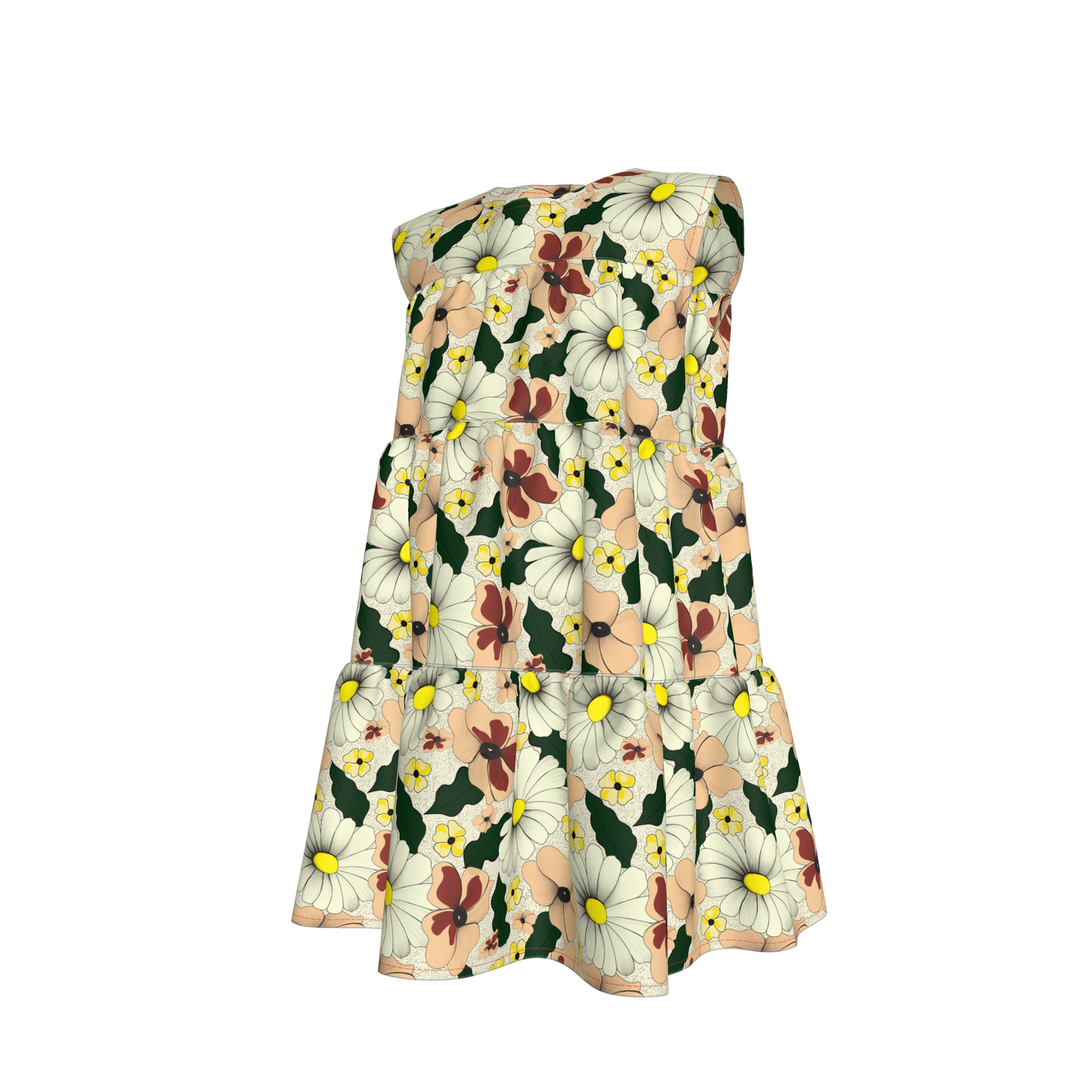 Kid's Ruffle Dress in Ma Jong Floral