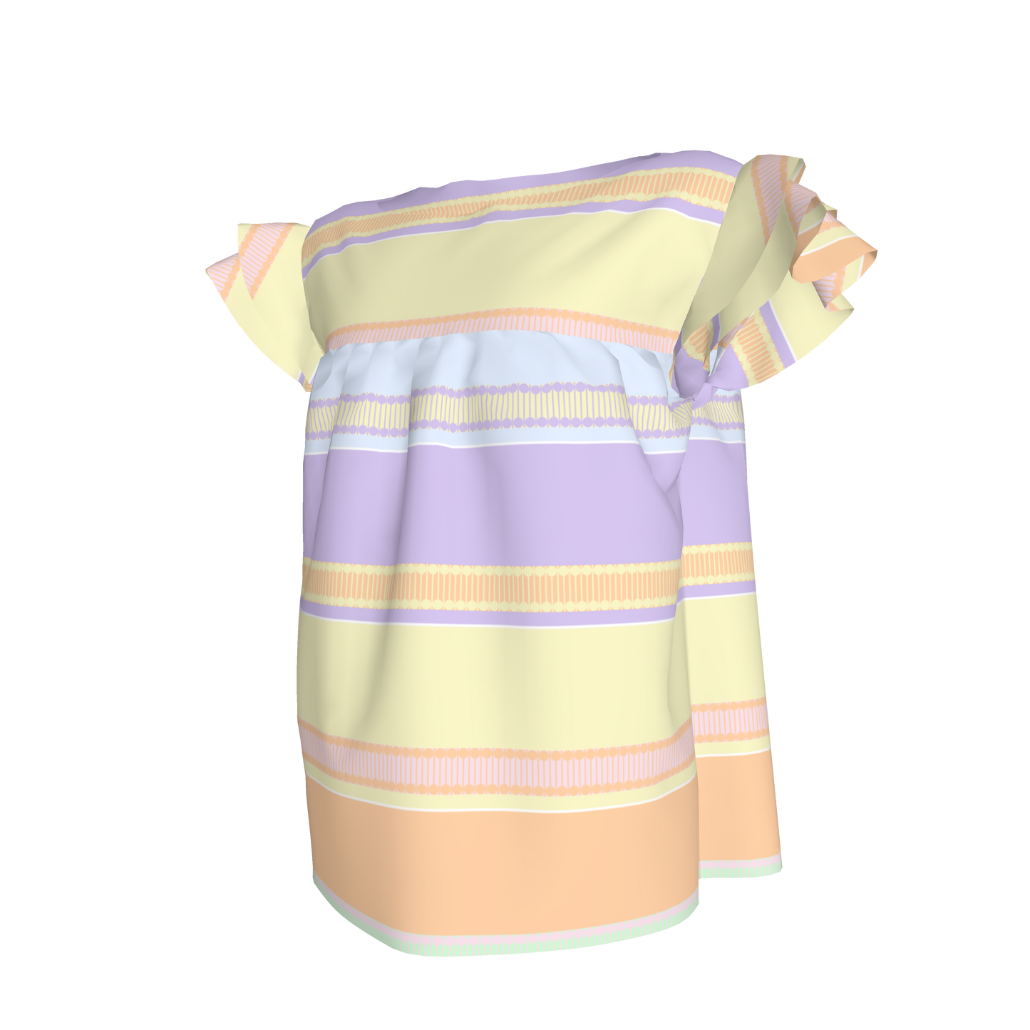 Kid's Ruffled Sleeve Top in Paquin Pastel