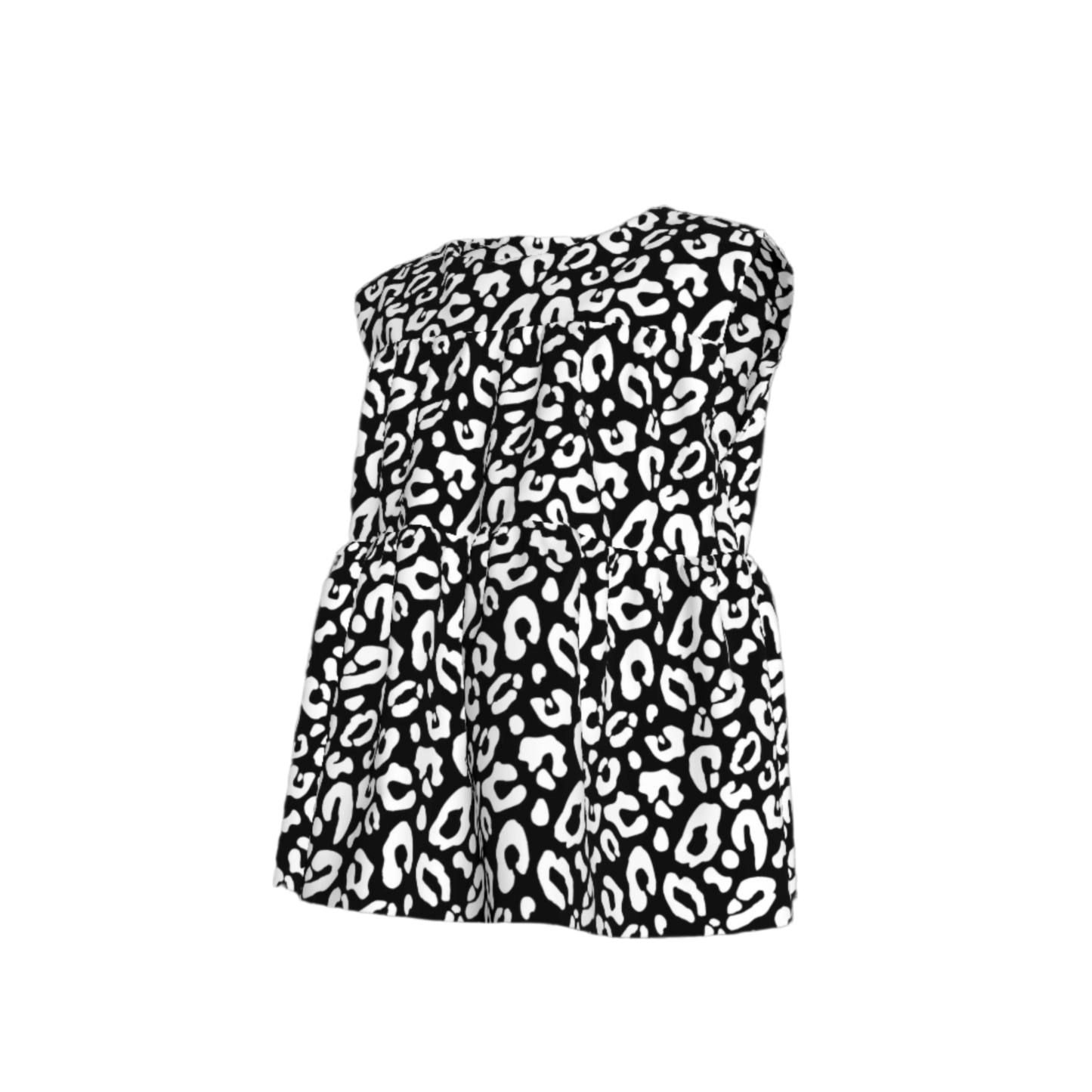 Kid's Sleeveless Ruffle Top in Black Kitty Cat Dreamer