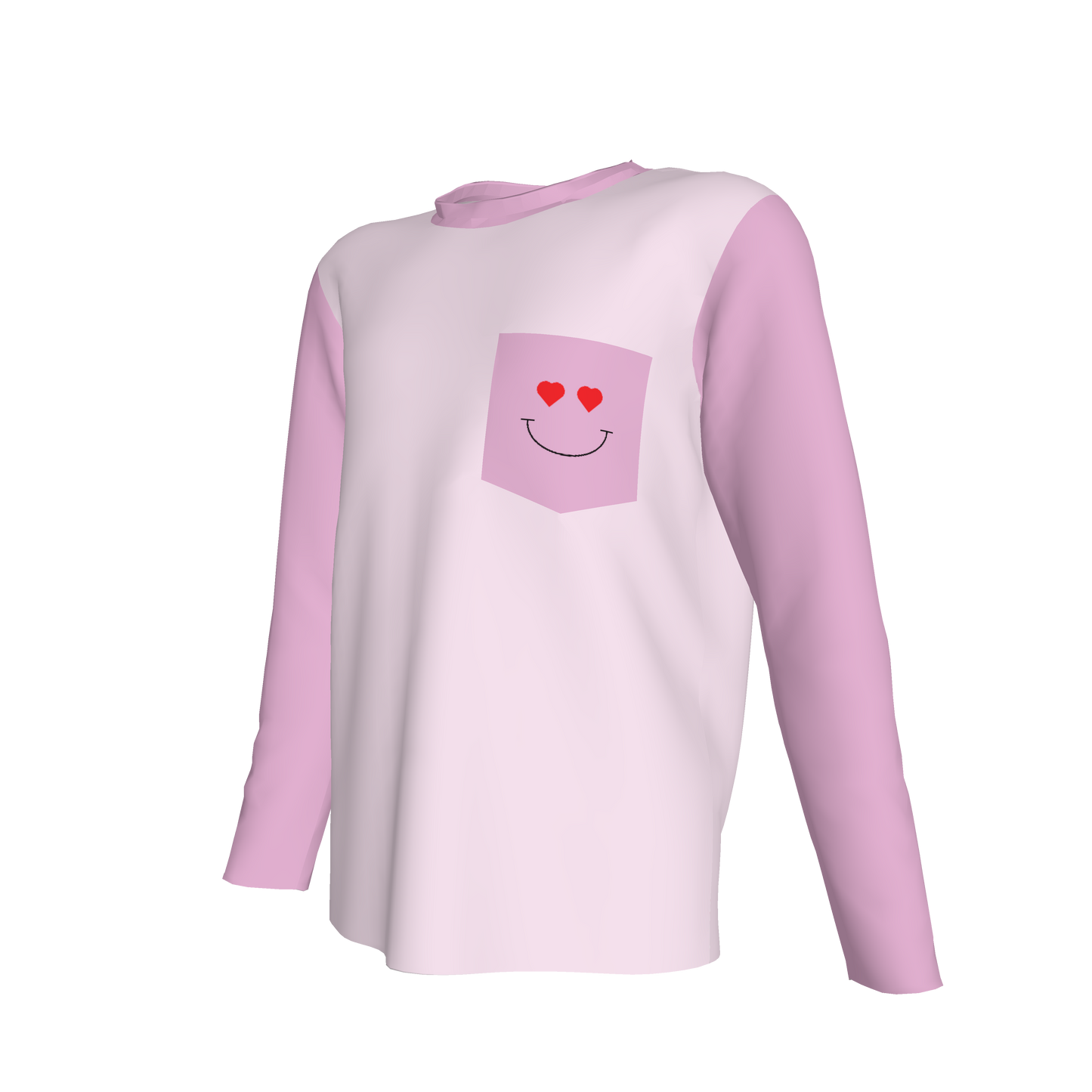 Heart Eyes Long Sleeve Pocket T-Shirt