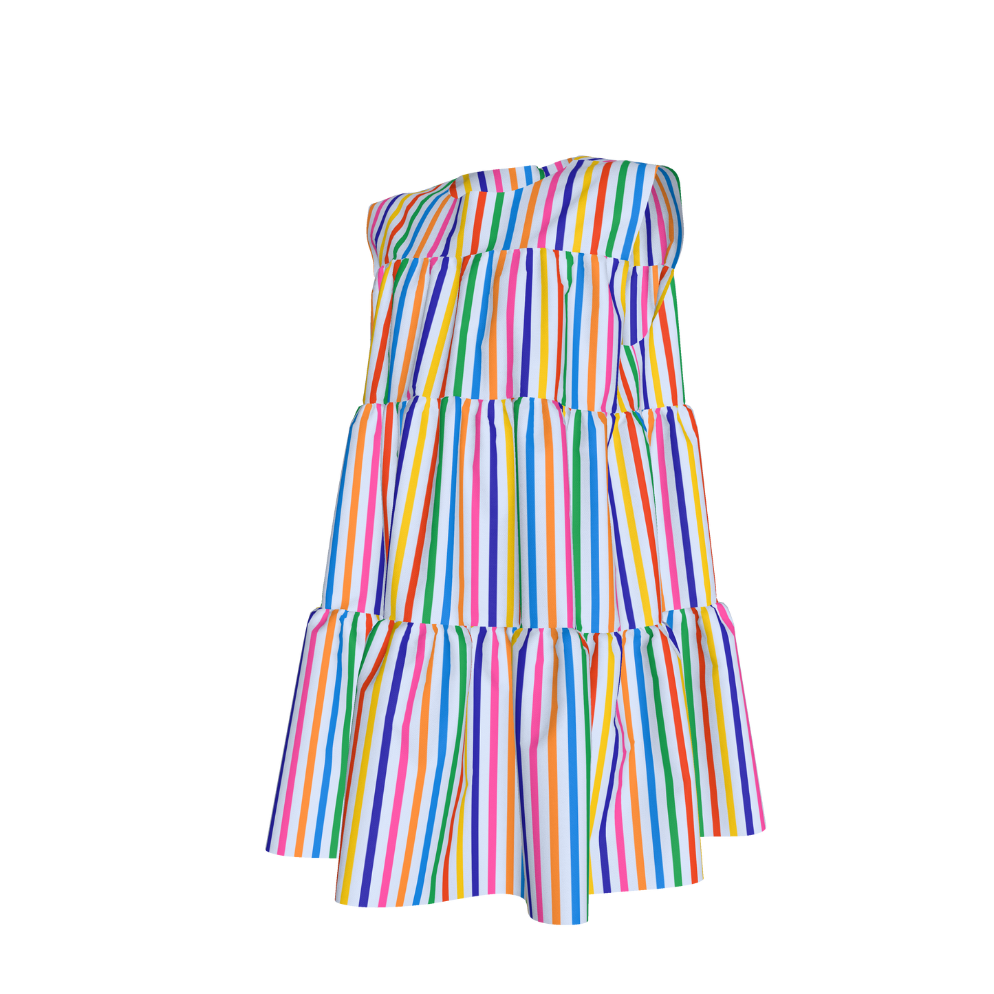 Happy Stripes Ruffled Dress