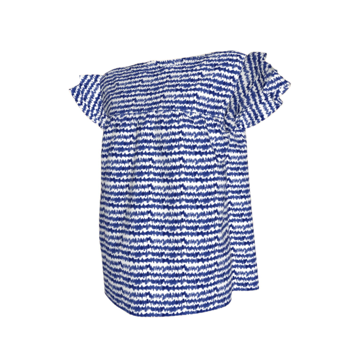 Kid's Ruffled Sleeve Top in Cobalt Sound