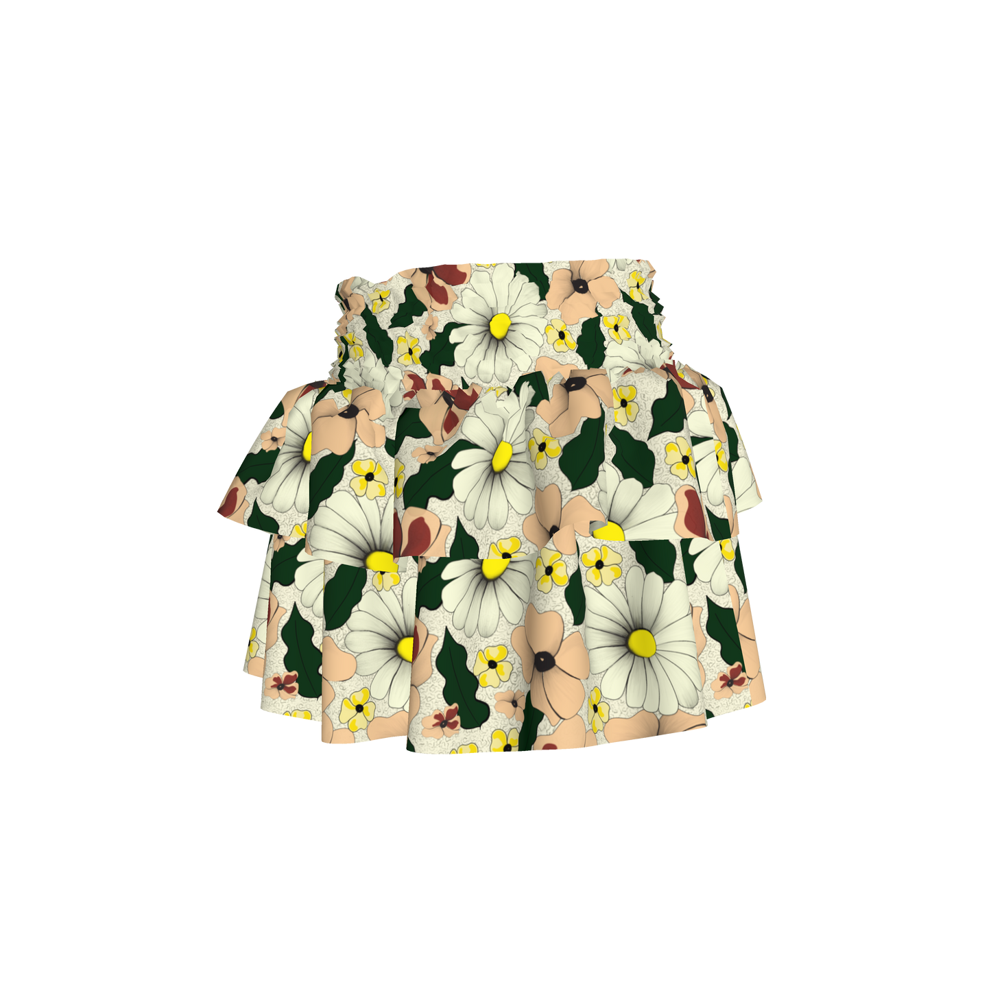 Kid's Smocked Ruffle Skirt in Ma Jong Floral
