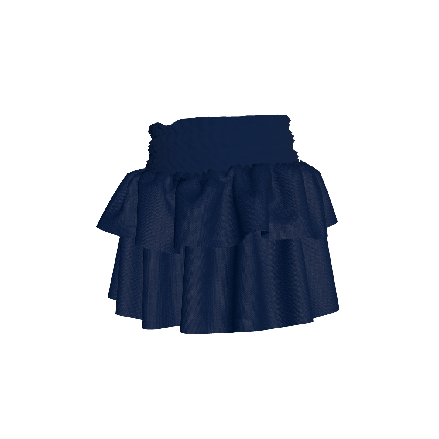 Smocked Ruffle Skirt in Solid Navy