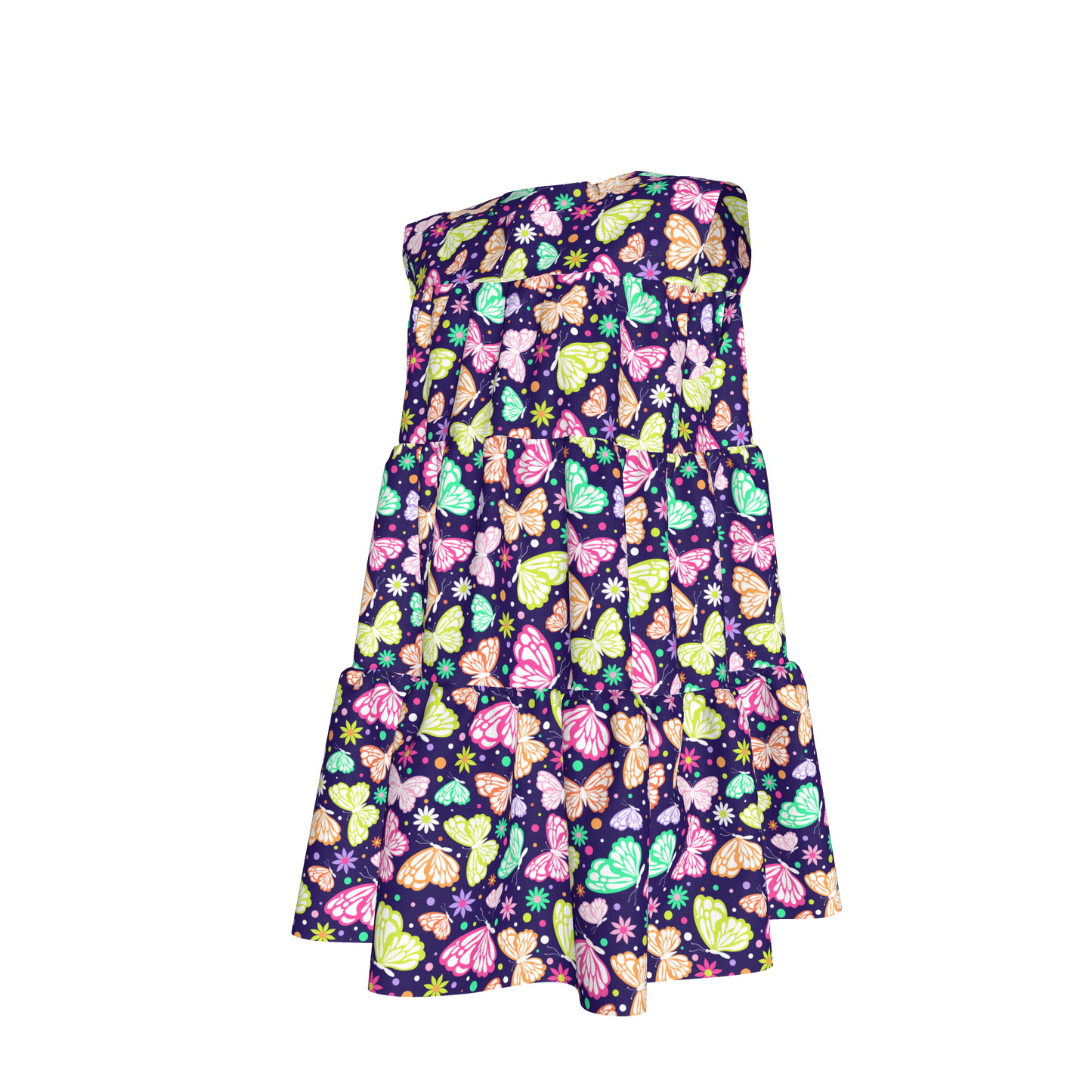 Butterflies Ruffled Dress