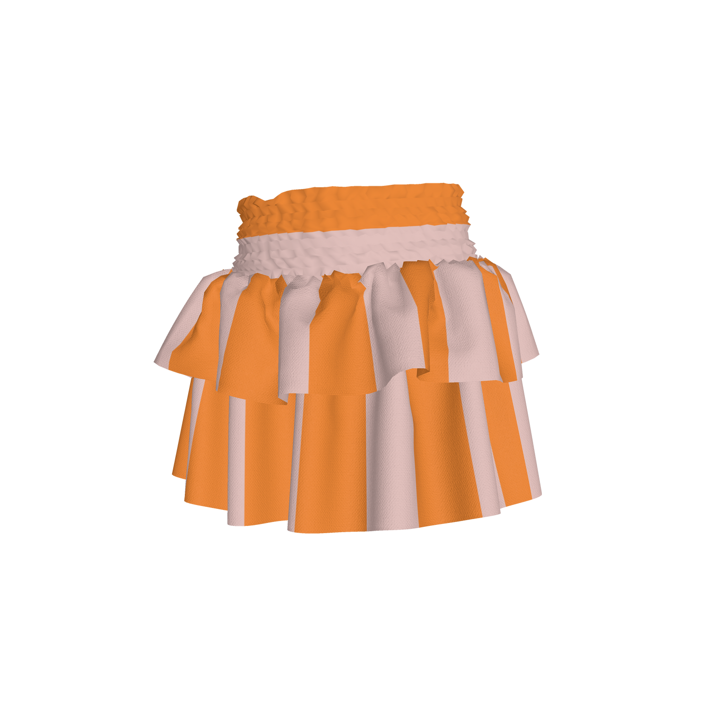 Pink & Orange Stripes Ruffle Skirt