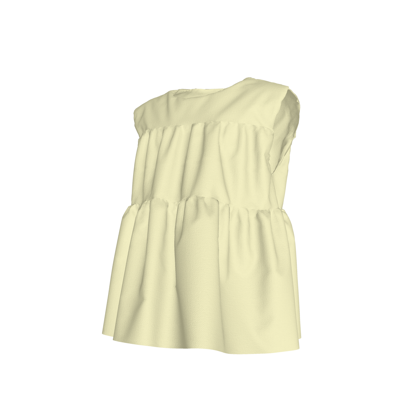 Sleeveless Ruffle Top in Solid Pastel Yellow