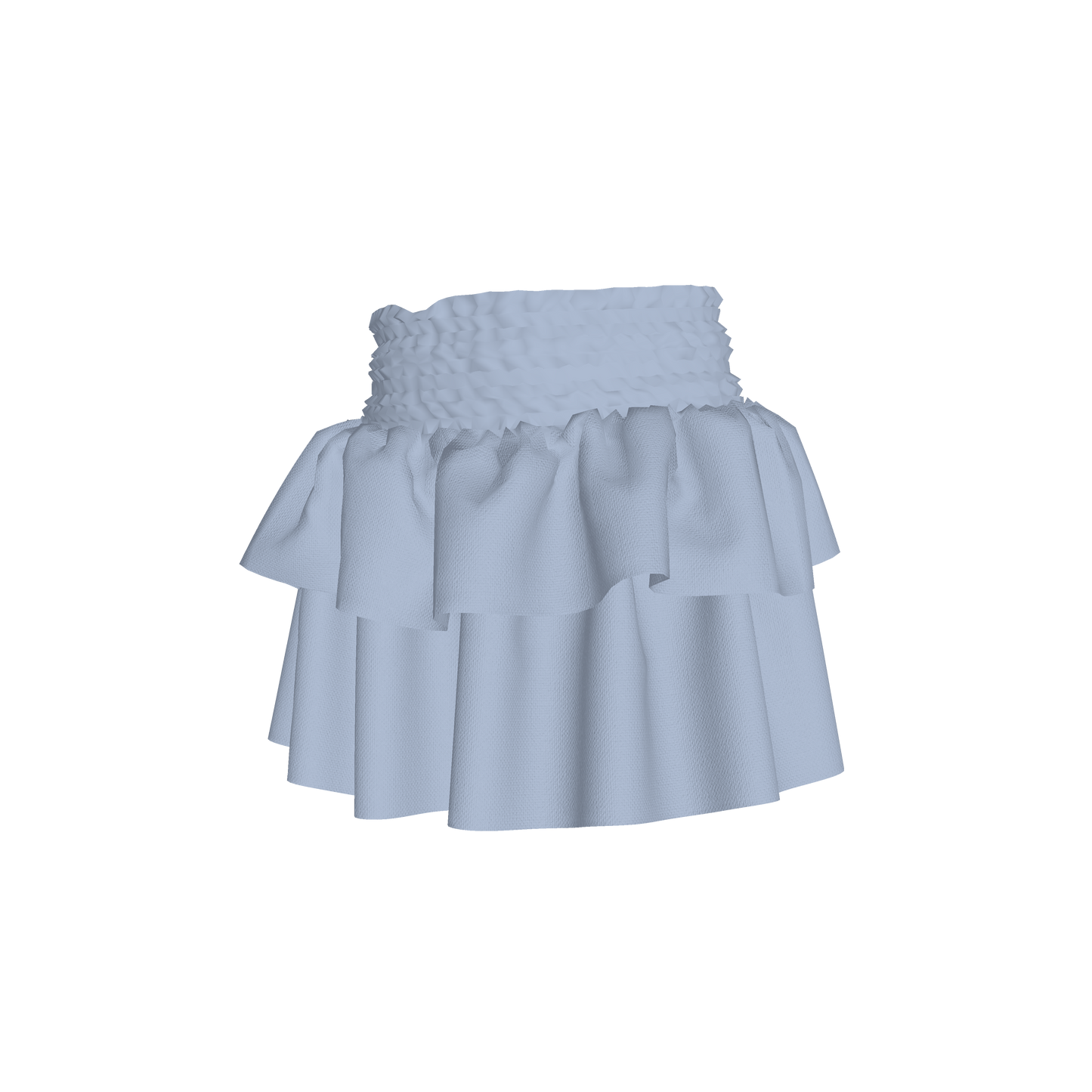 Smocked Ruffle Skirt in Solid Pastel Blue
